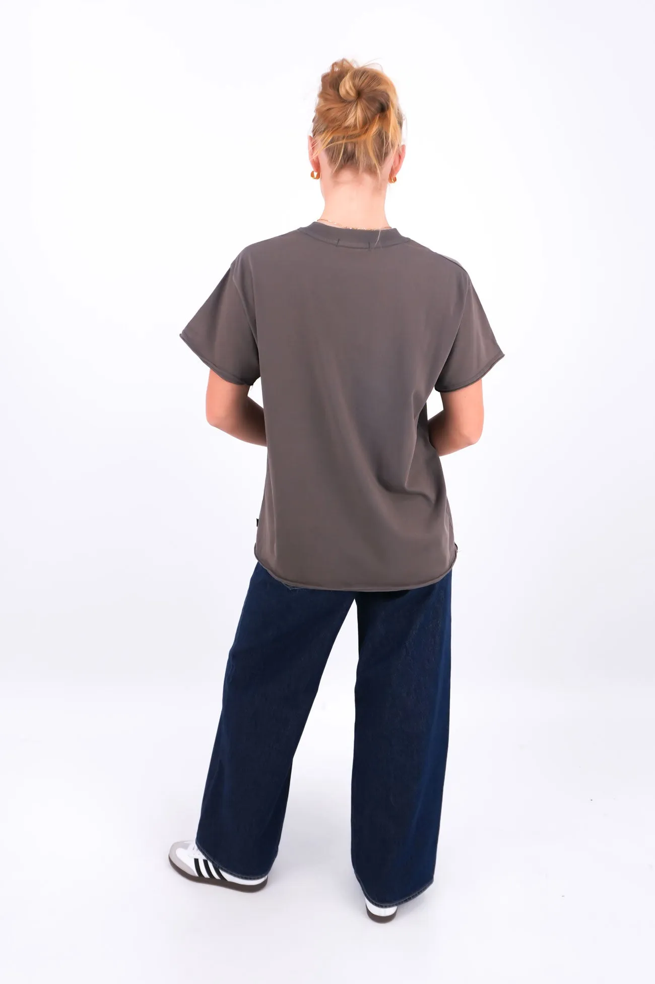 Eclipse Relaxed Tee Charcoal Flexible Neckline Light Wear