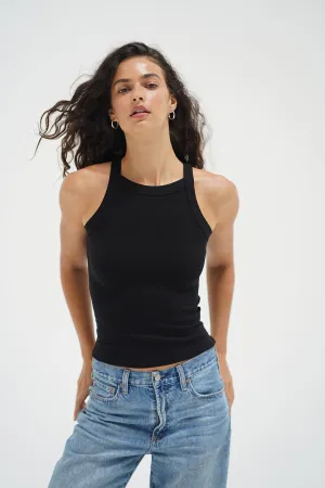 Gentle Breeze Dylan Ribbed Tank - Black