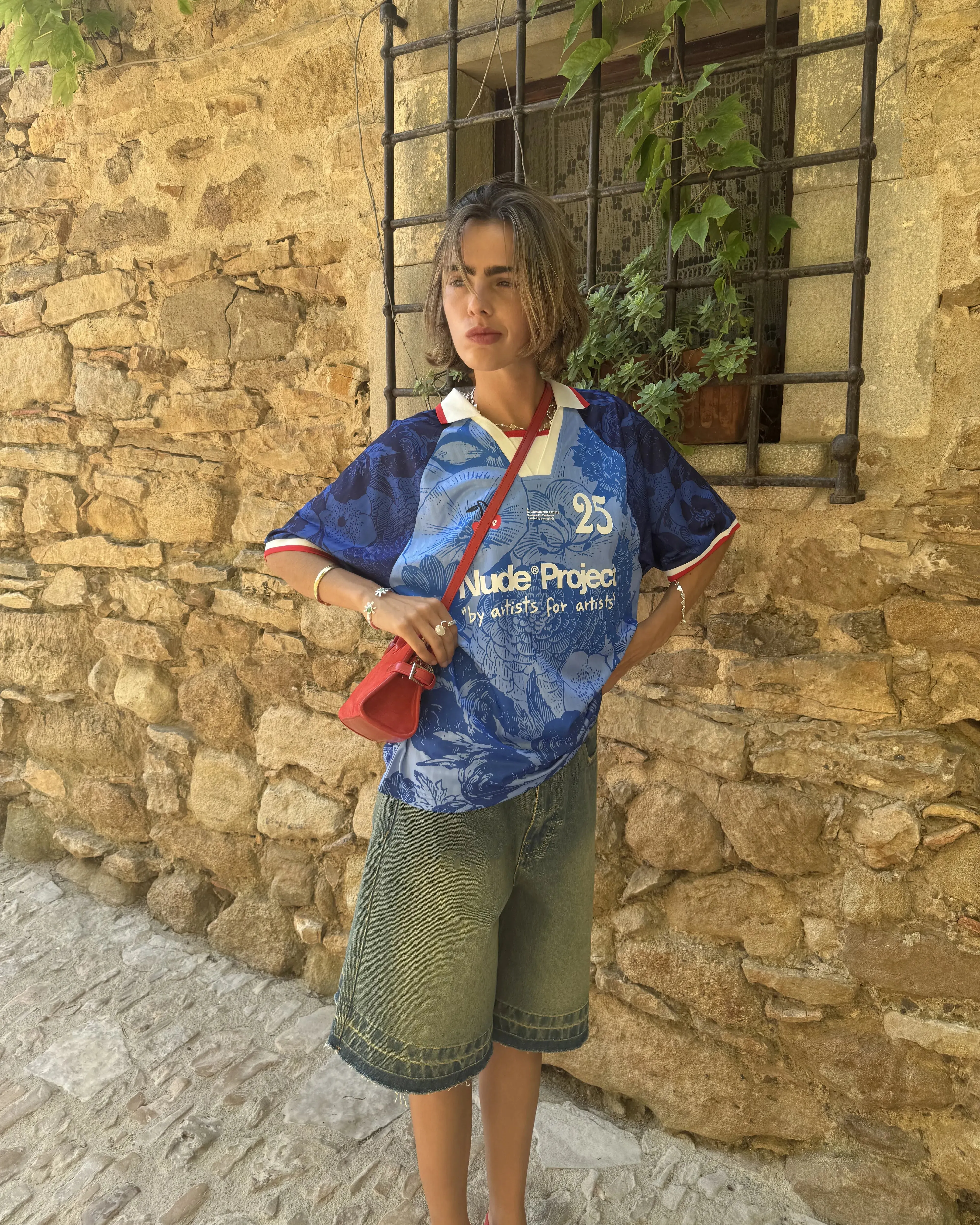 Old Baggy Denim Shorts Indigo Fade Resistant Dye Gentle On Skin