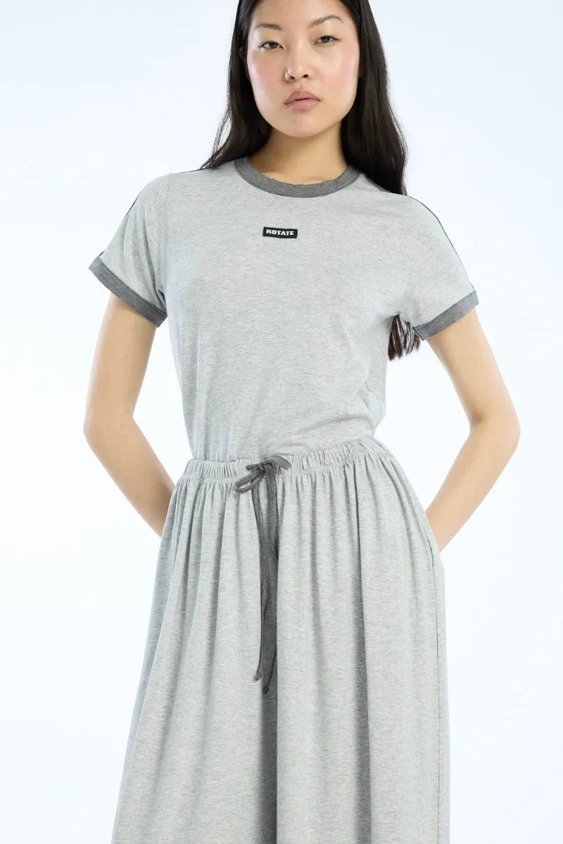 Basic Wardrobe Piece StretchComfortWeave Stretchy Fitted Tee Light Grey Melange