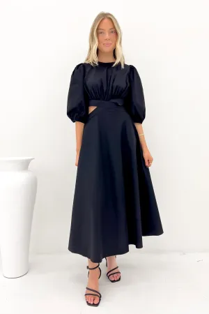 Ava Maxi Dress Black Nature Bloom