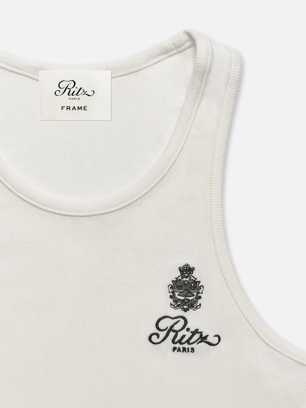 Ritz Women's Rib Tank -- White Vintage Style