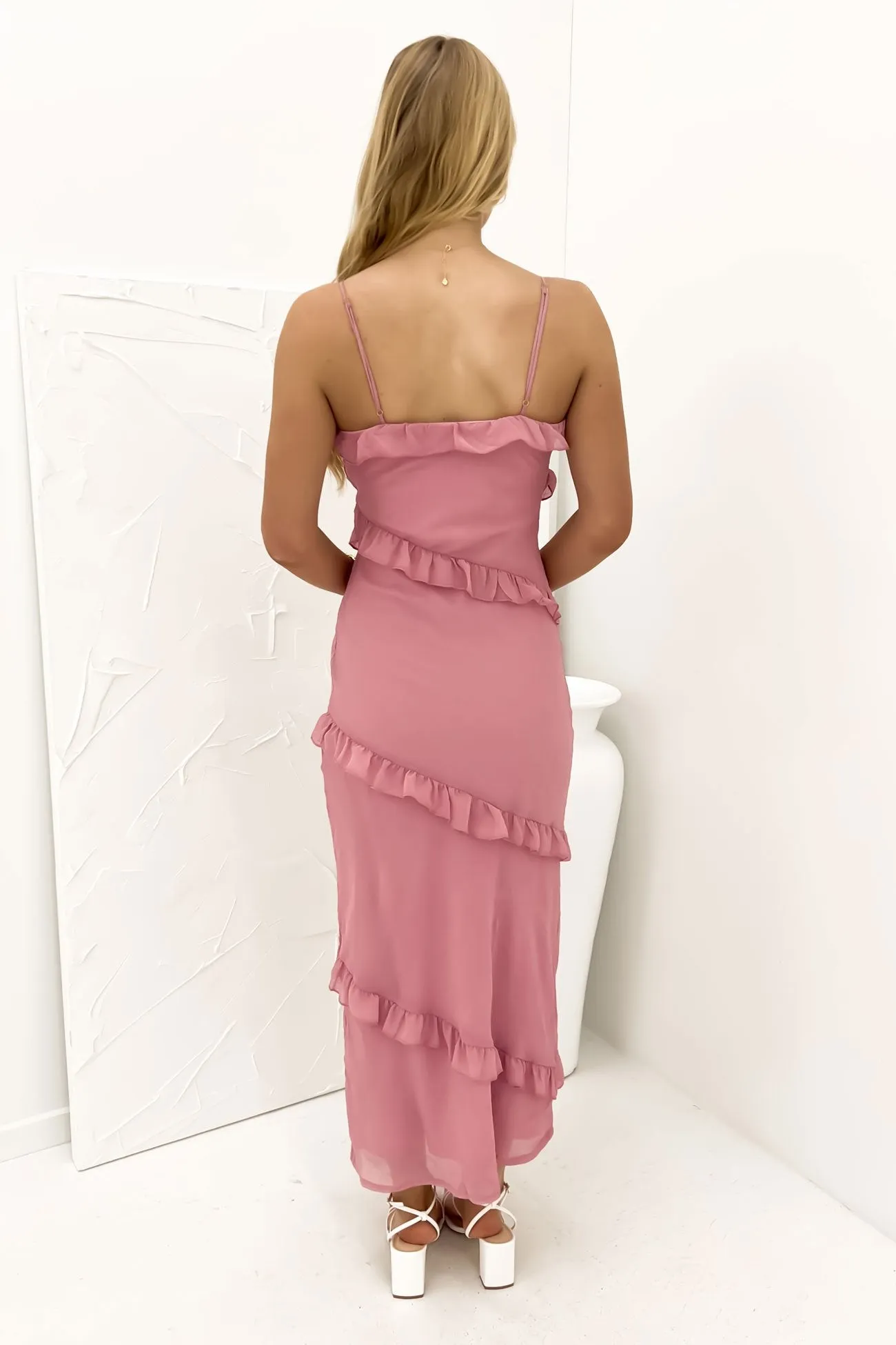 Veronica Maxi Dress Pink Fall Ready Effortless Comfort