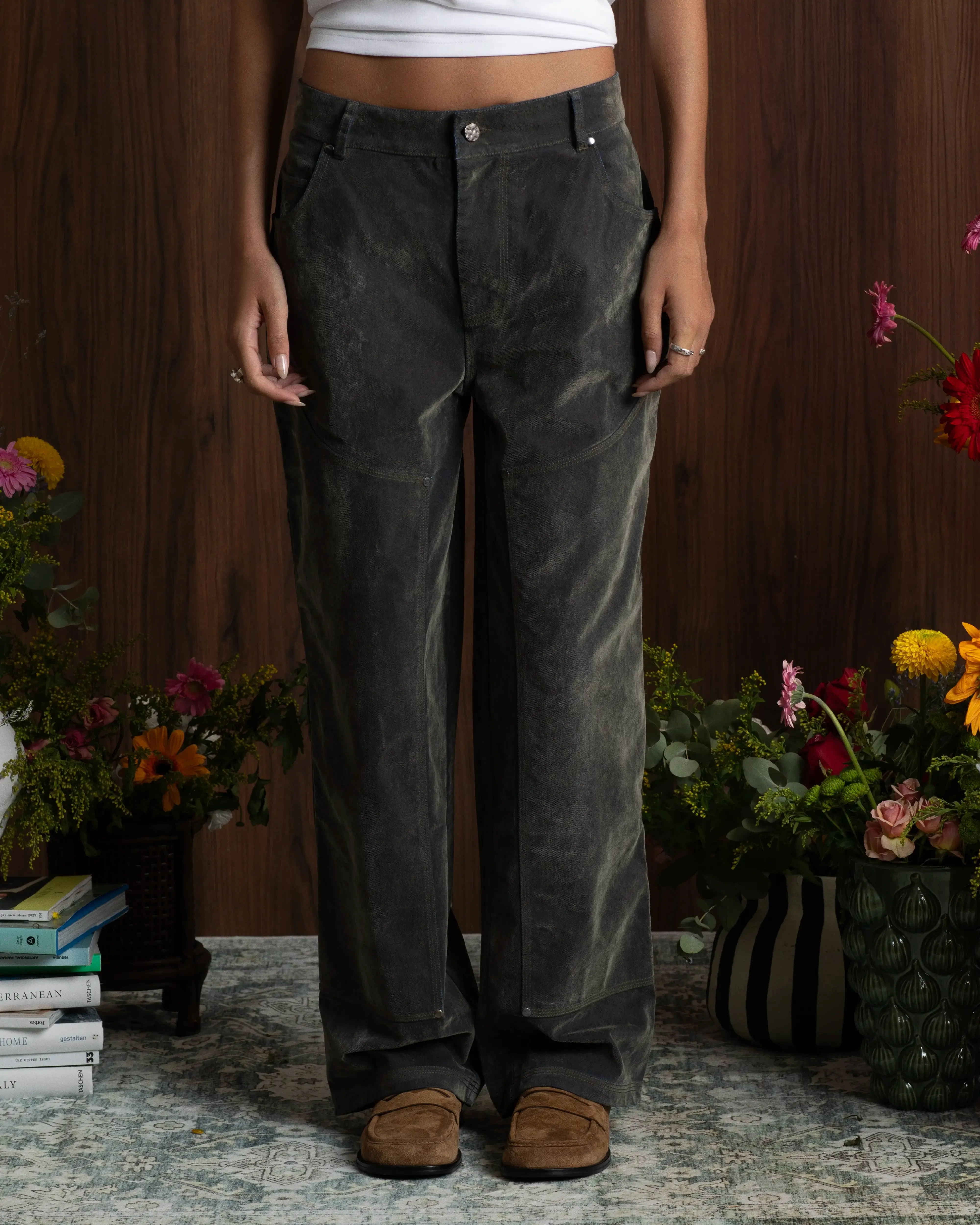 Not Working Velvet Carpenter Pants Lined interior