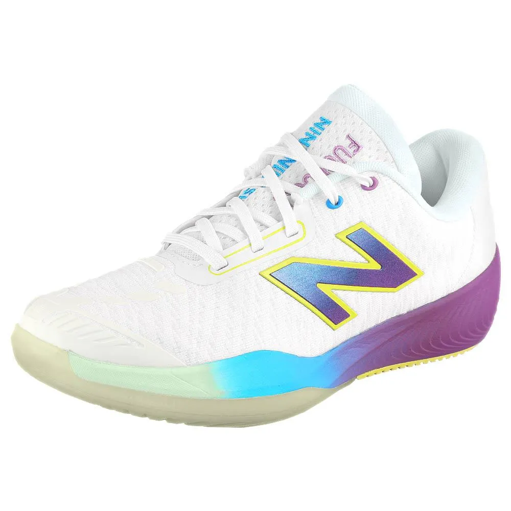 Shock Absorption Midsole Sport Mode New Balance Women's FuelCell 996v5 - White/Fade Purple