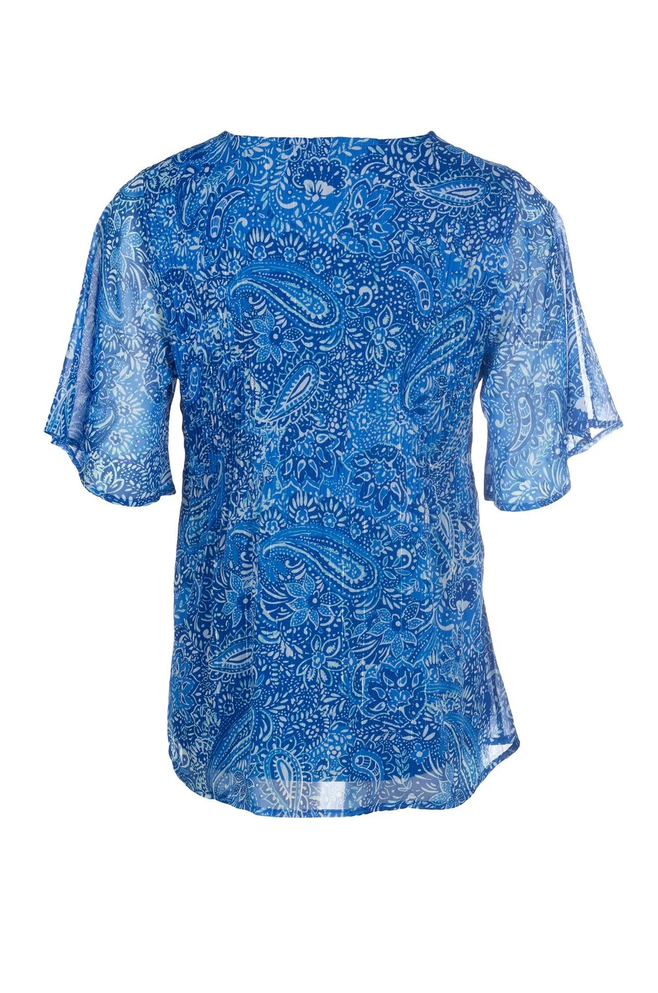Mini Pleat Top | BLUES PAISLEY | 8582A1 EcoFriendly Material