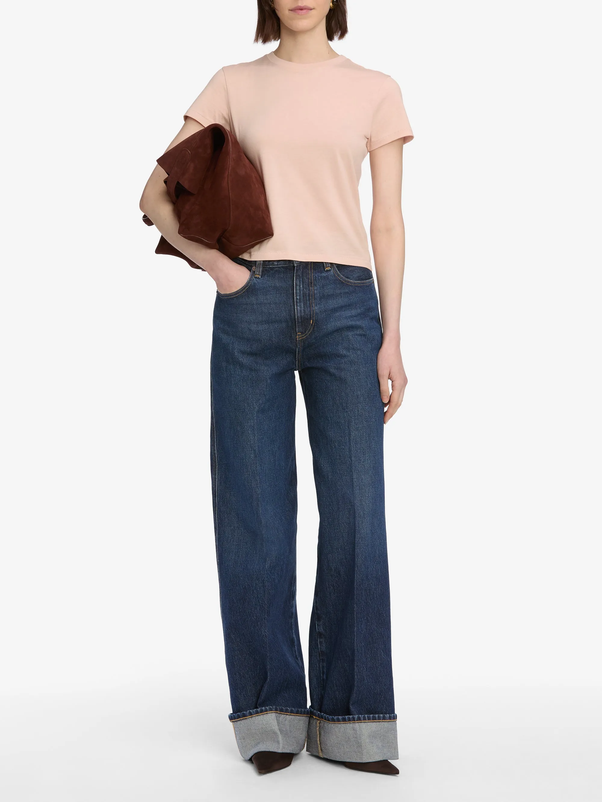 The Baby Tee -- Pink Sand Layered Shoulder Design hypoallergenic material