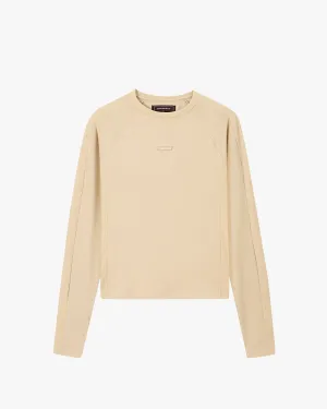Sporty Style Tulle Soul Tech Longsleeve Beige