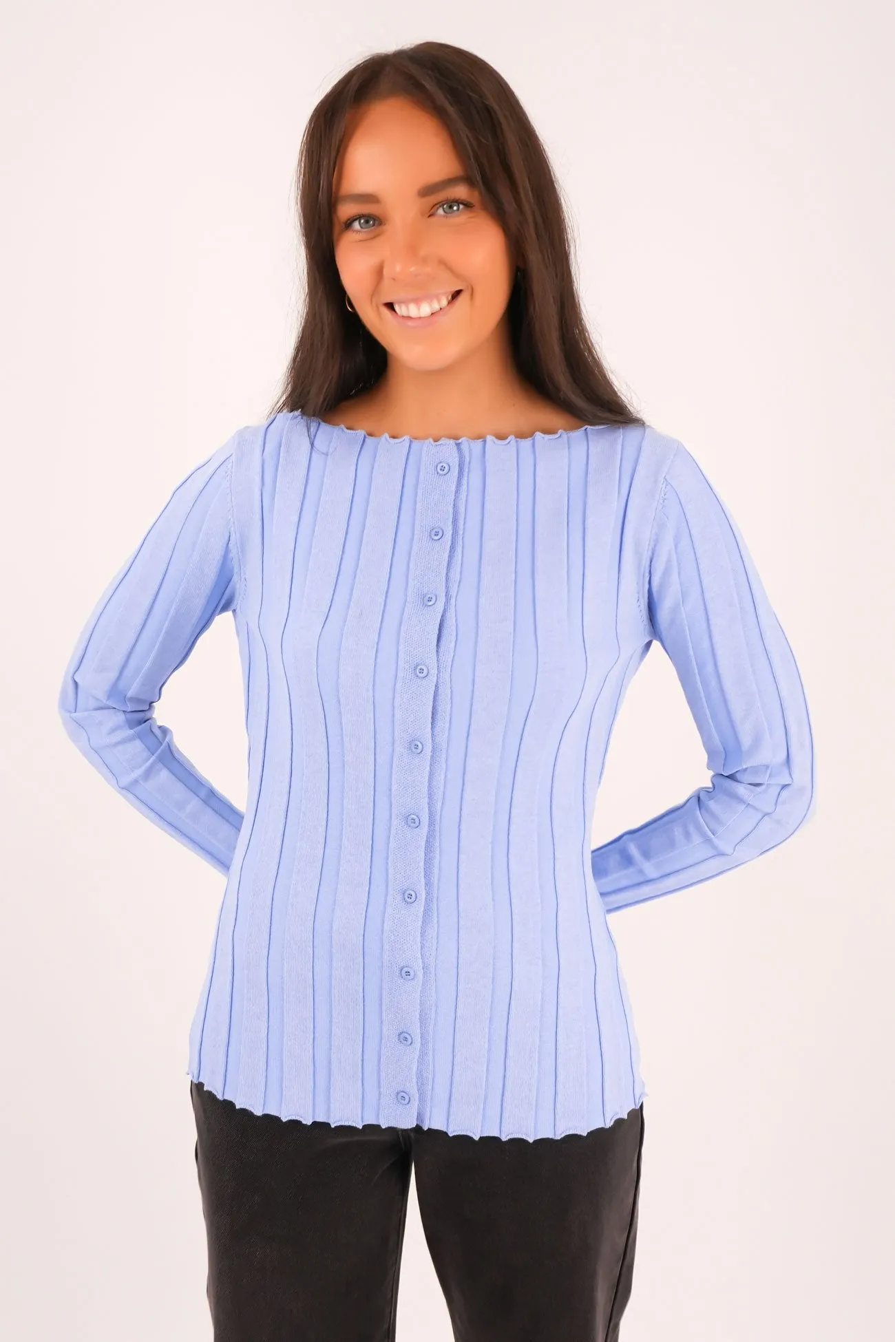 Ellen Long Sleeve Sky Blue Easy Wash Team Vibe