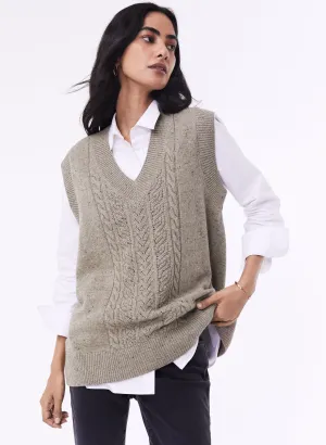 Ellen Recycled Knitted Vest Oversized Collar Style