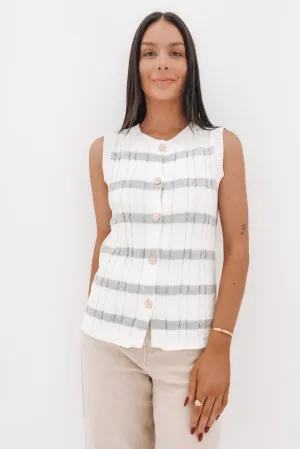 hypoallergenic material AntiOdor Fabric Ellidy Knit Vest Grey Stripe