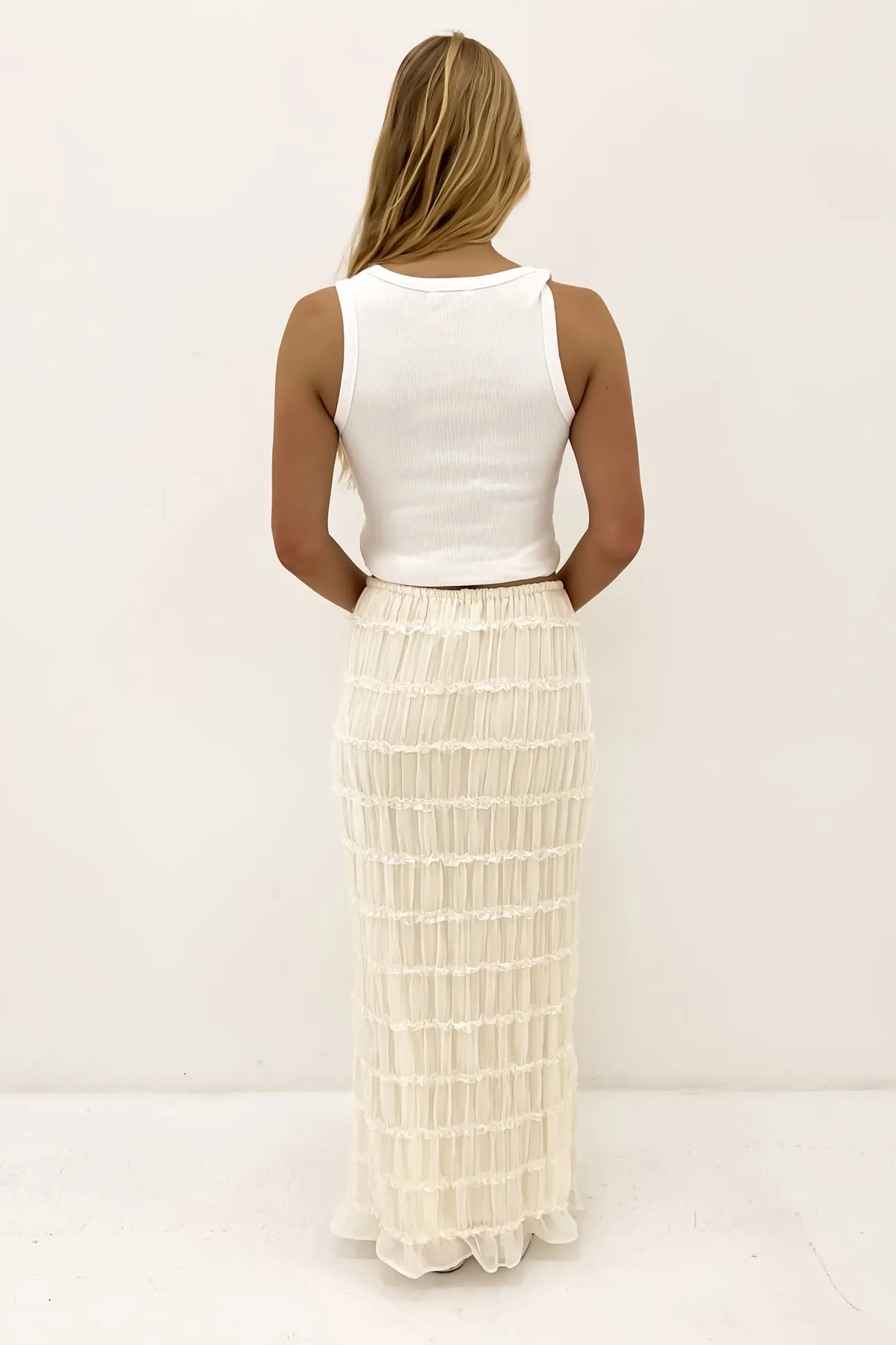 Eloisa Maxi Skirt Cream Modern Details Neutrals Only