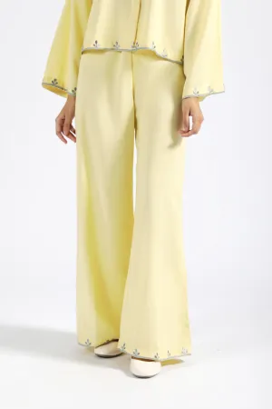 NonIrritatingStitching EMBROIDERED WIDE LEG PANTS