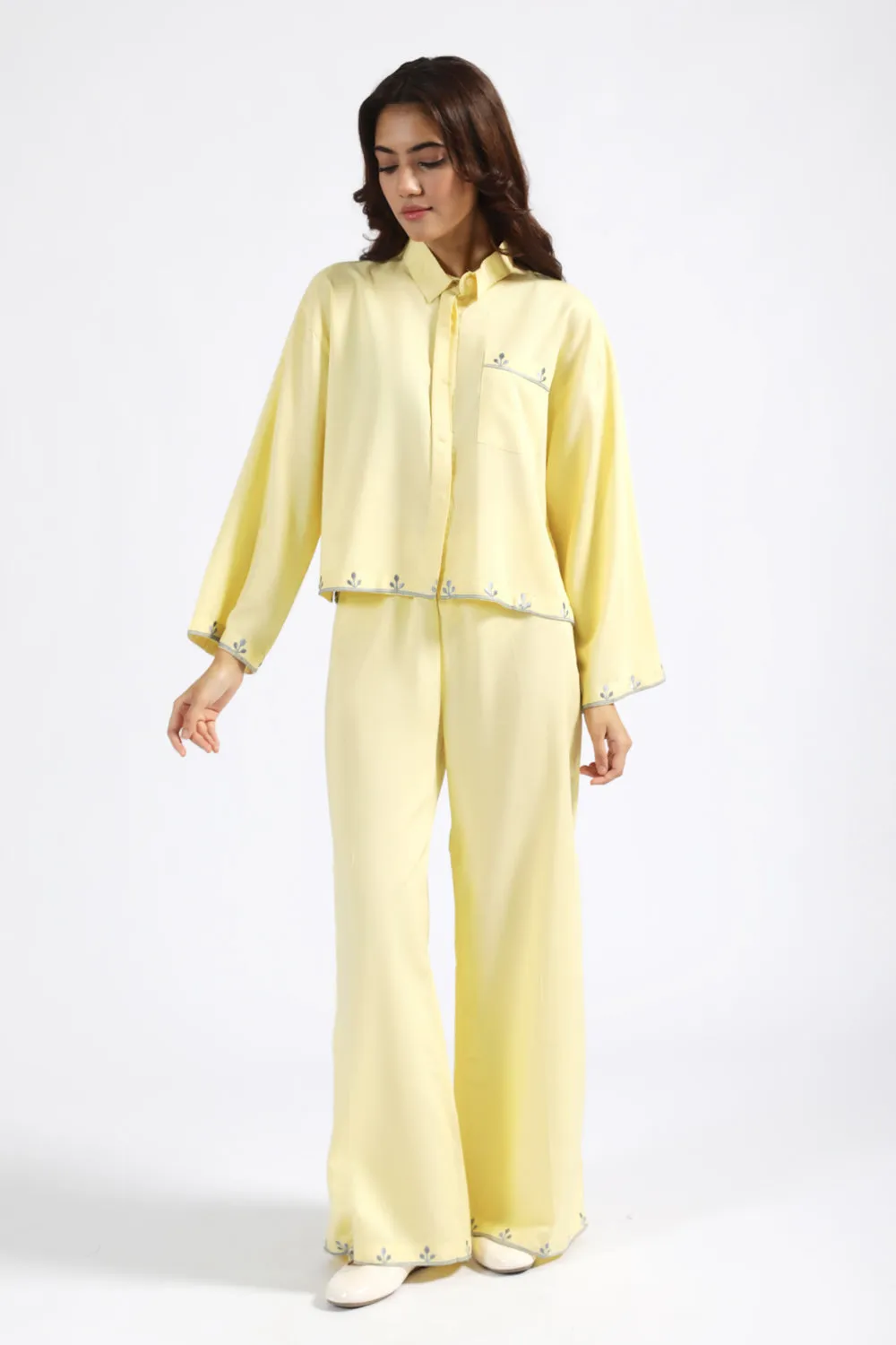 Day-to-Day Wear Fashion-Forward EMBROIDERED WIDE LEG PANTS