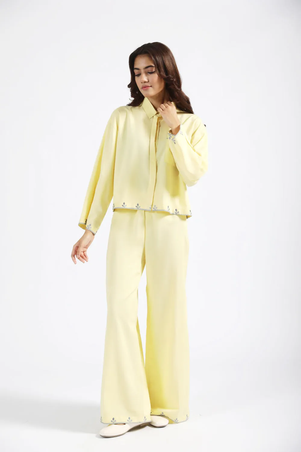 EMBROIDERED WIDE LEG PANTS ReinforcedKnees