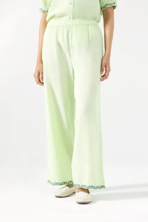 Sporty Fit Essential Comfort EMBROIDERED WIDE LEG TROUSERS