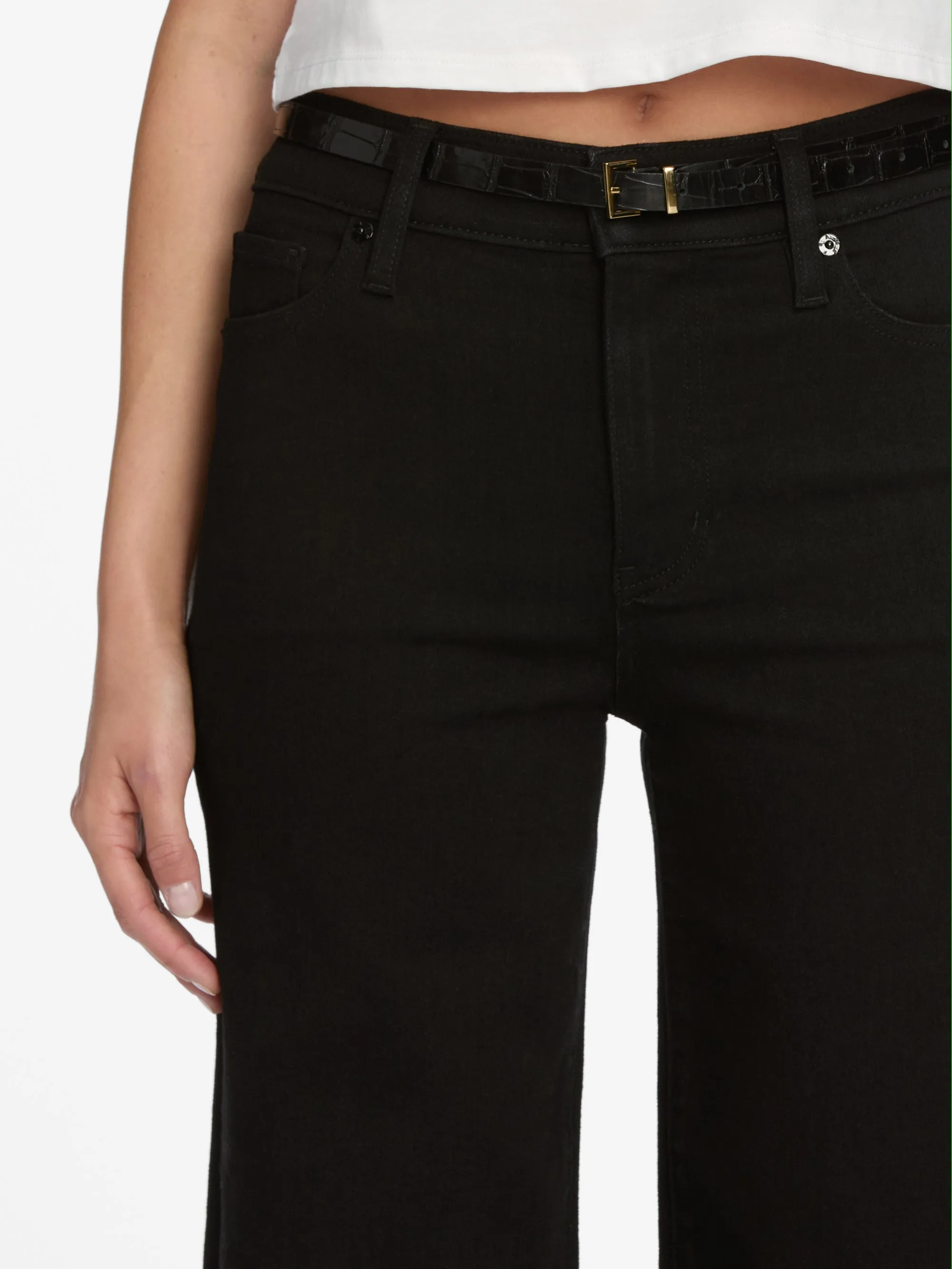 GussetedCrotch Minimal Design Le Pixie Slim Palazzo -- Black