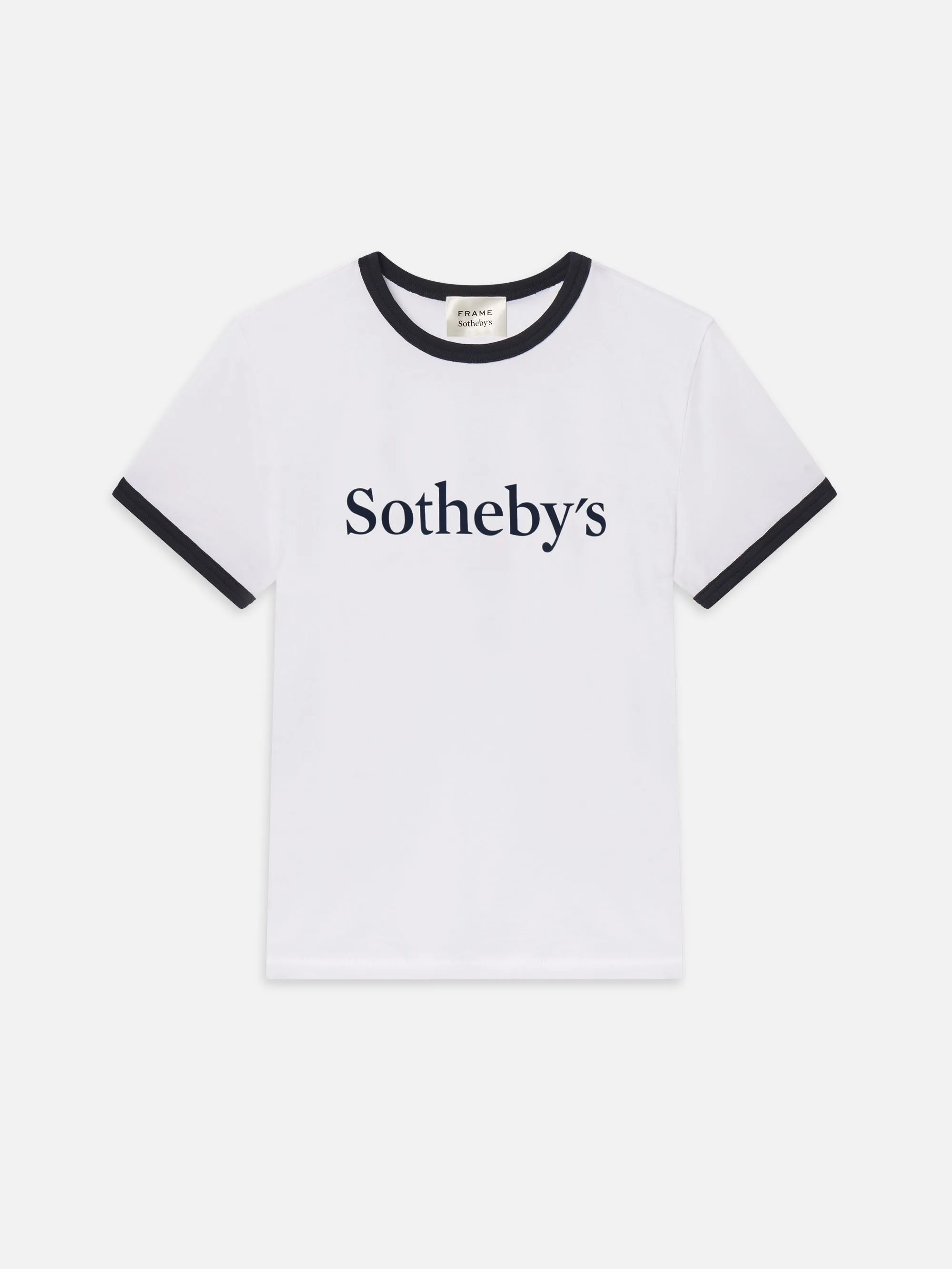 Casual Chic Look Sotheby??s Women's Ringer Baby Tee -- White Multi