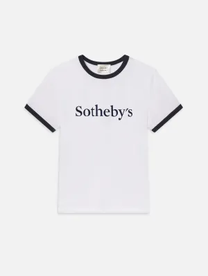 Casual Chic Look Sotheby??s Women's Ringer Baby Tee -- White Multi