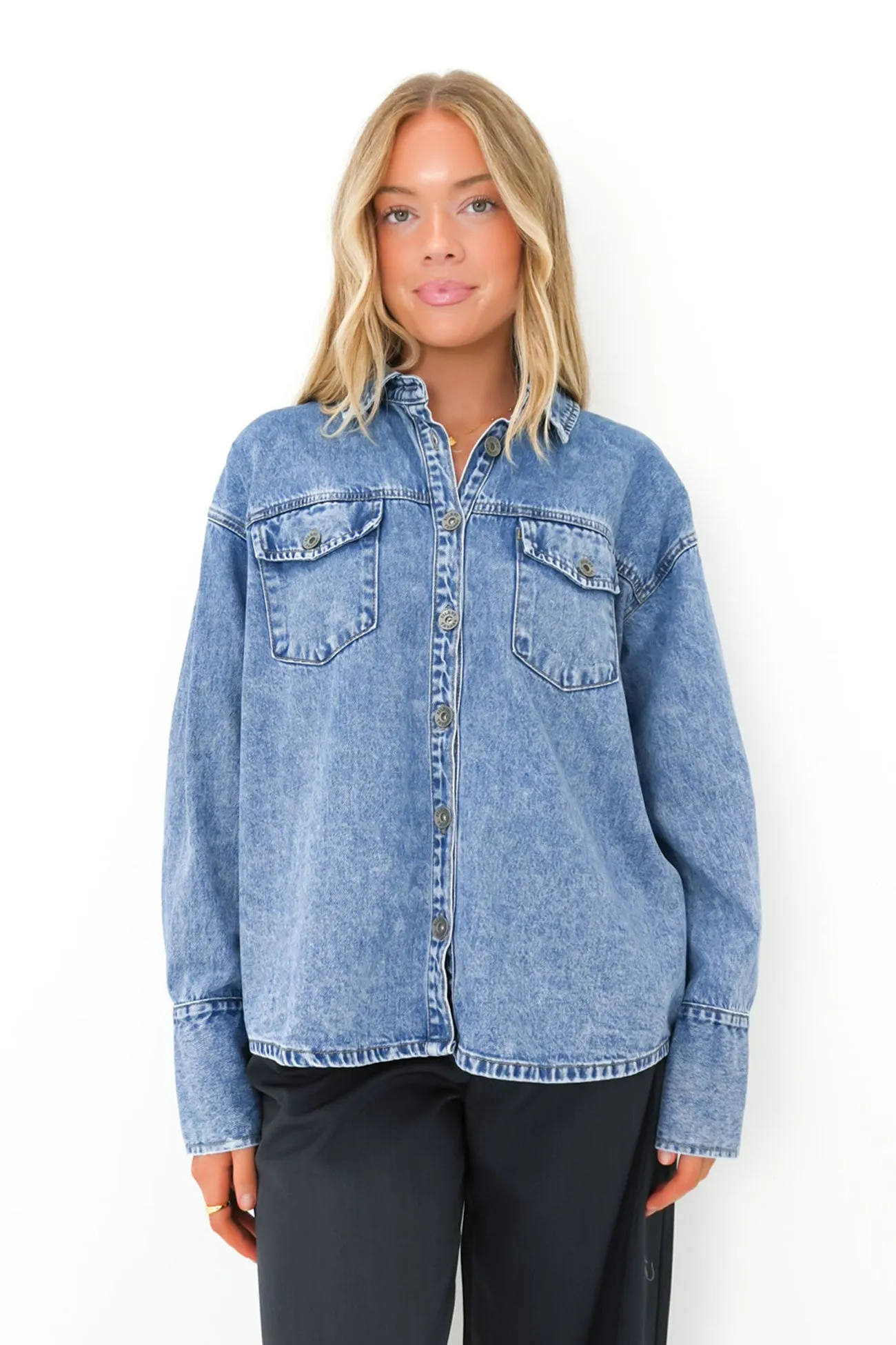 Seasonal Comfort Style Street Smart Look Aster Shirt Mid Blue