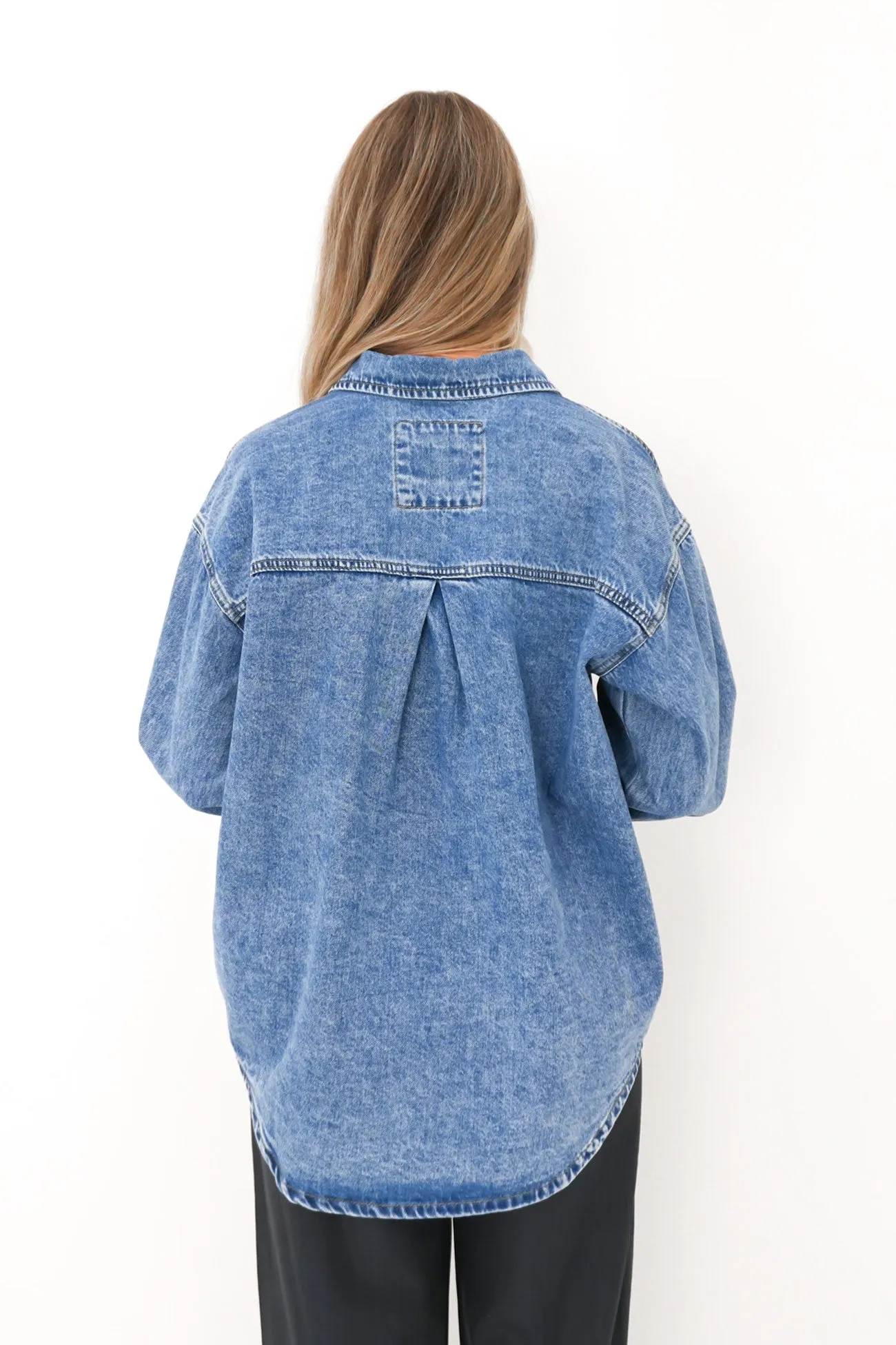 Aster Shirt Mid Blue Everyday Casual Easy-to-Match