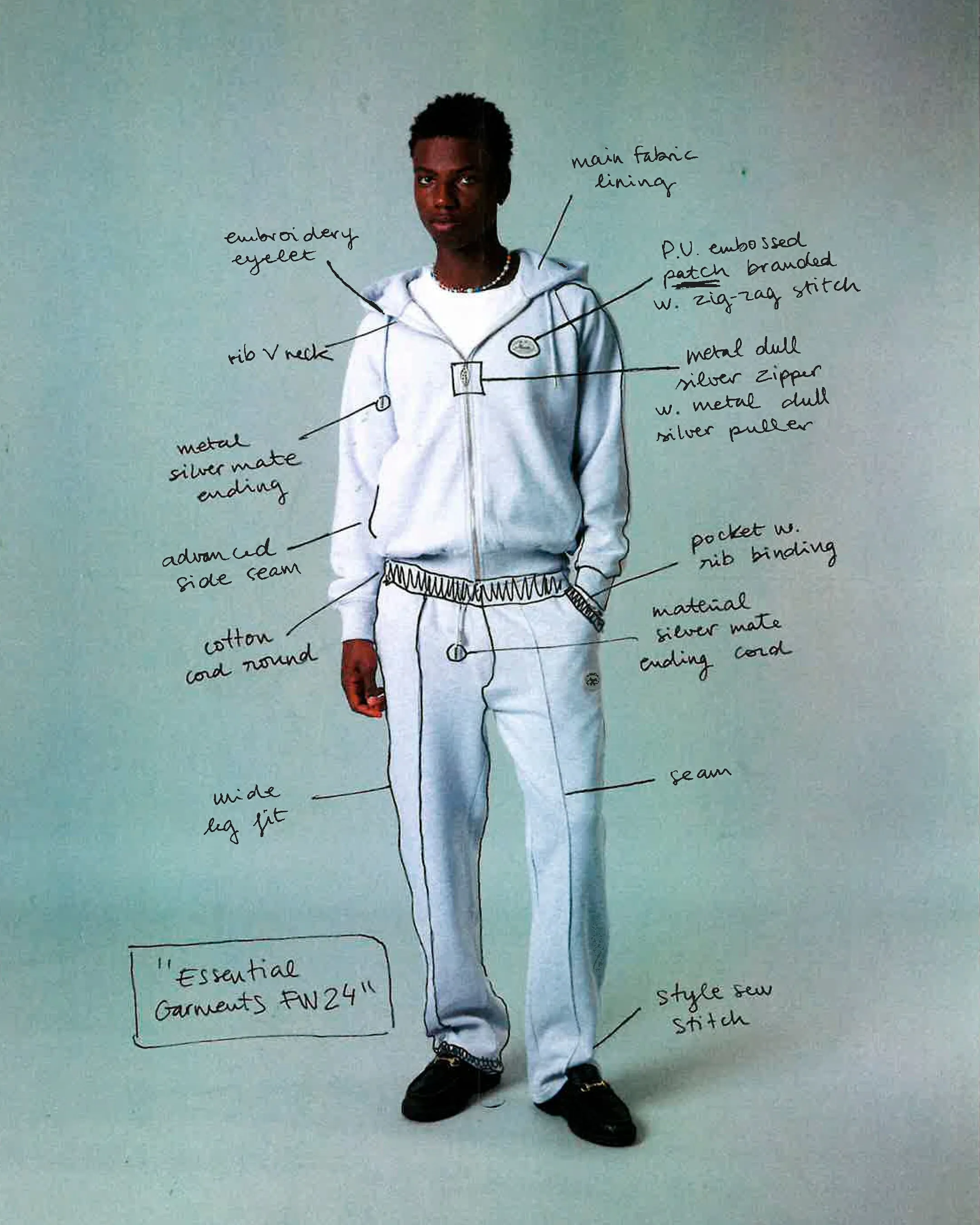 Structured Hemline Essentials Sweatpants Grey Melange