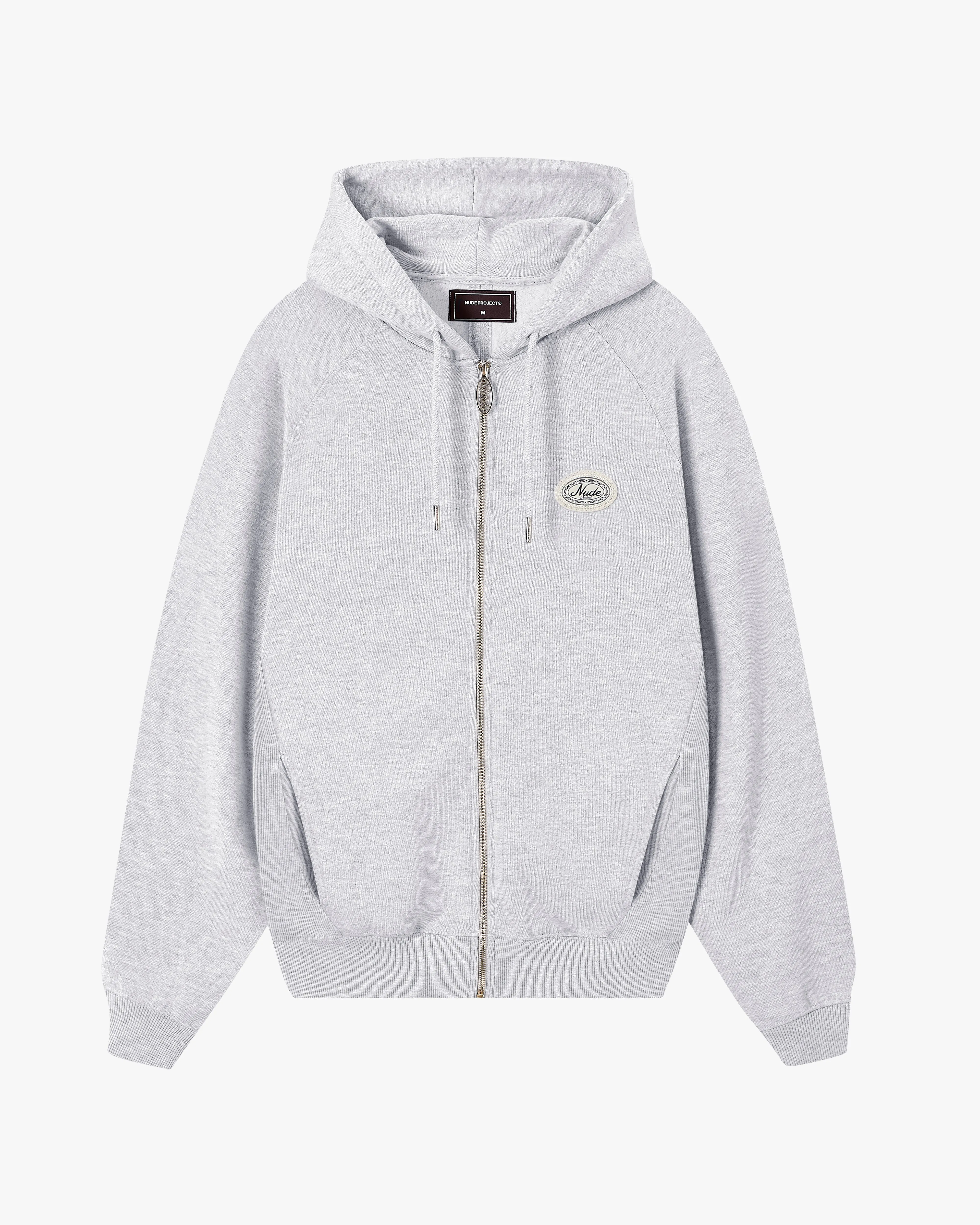 Poplin Essentials Zip-Up Hoodie Grey Melange