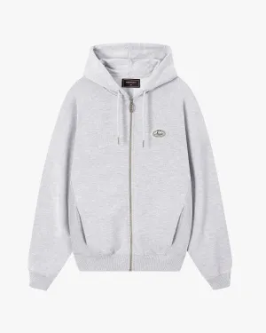 Poplin Essentials Zip-Up Hoodie Grey Melange