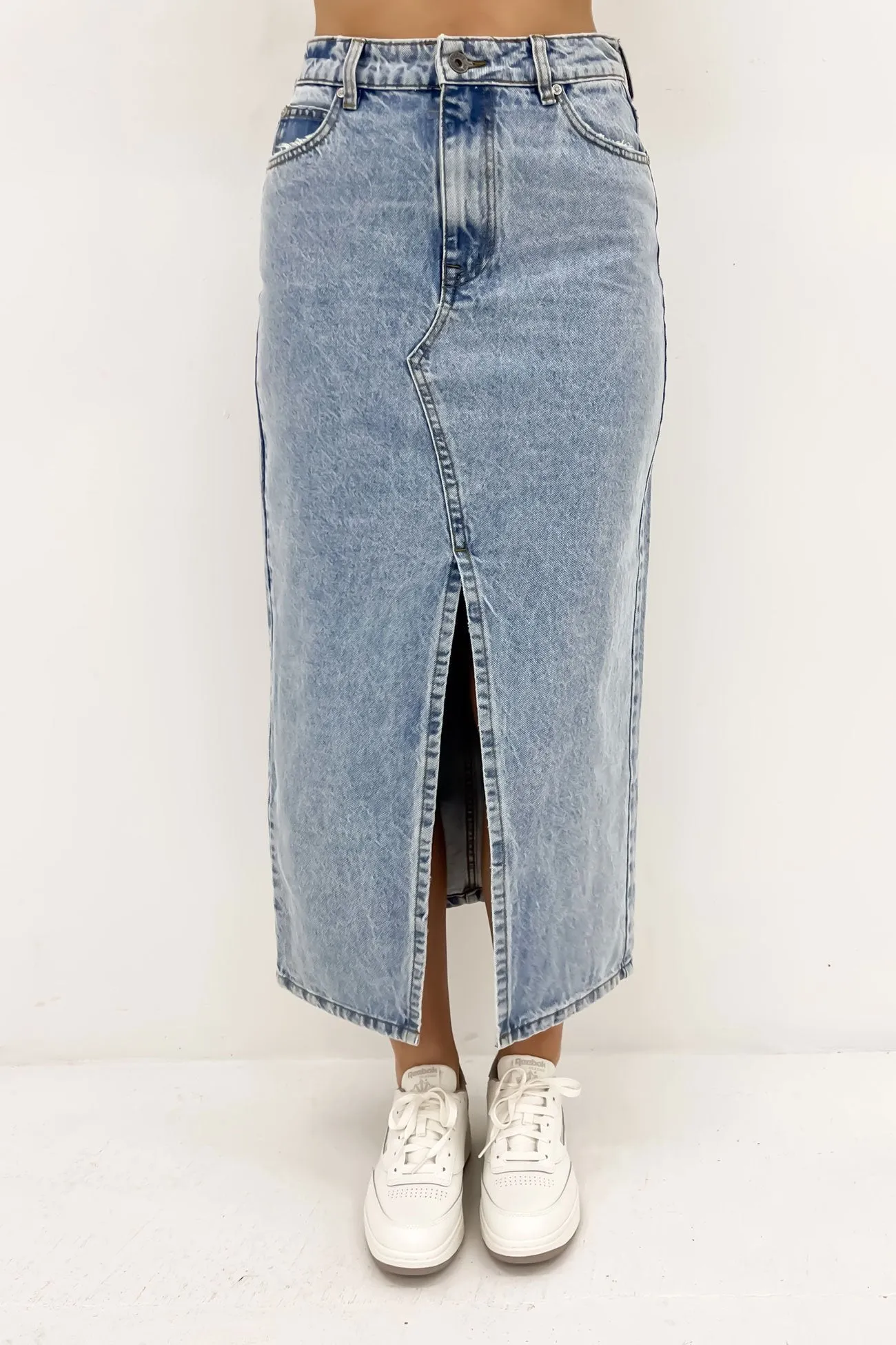 Easy Comfort Eva Maxi Skirt Light Blue