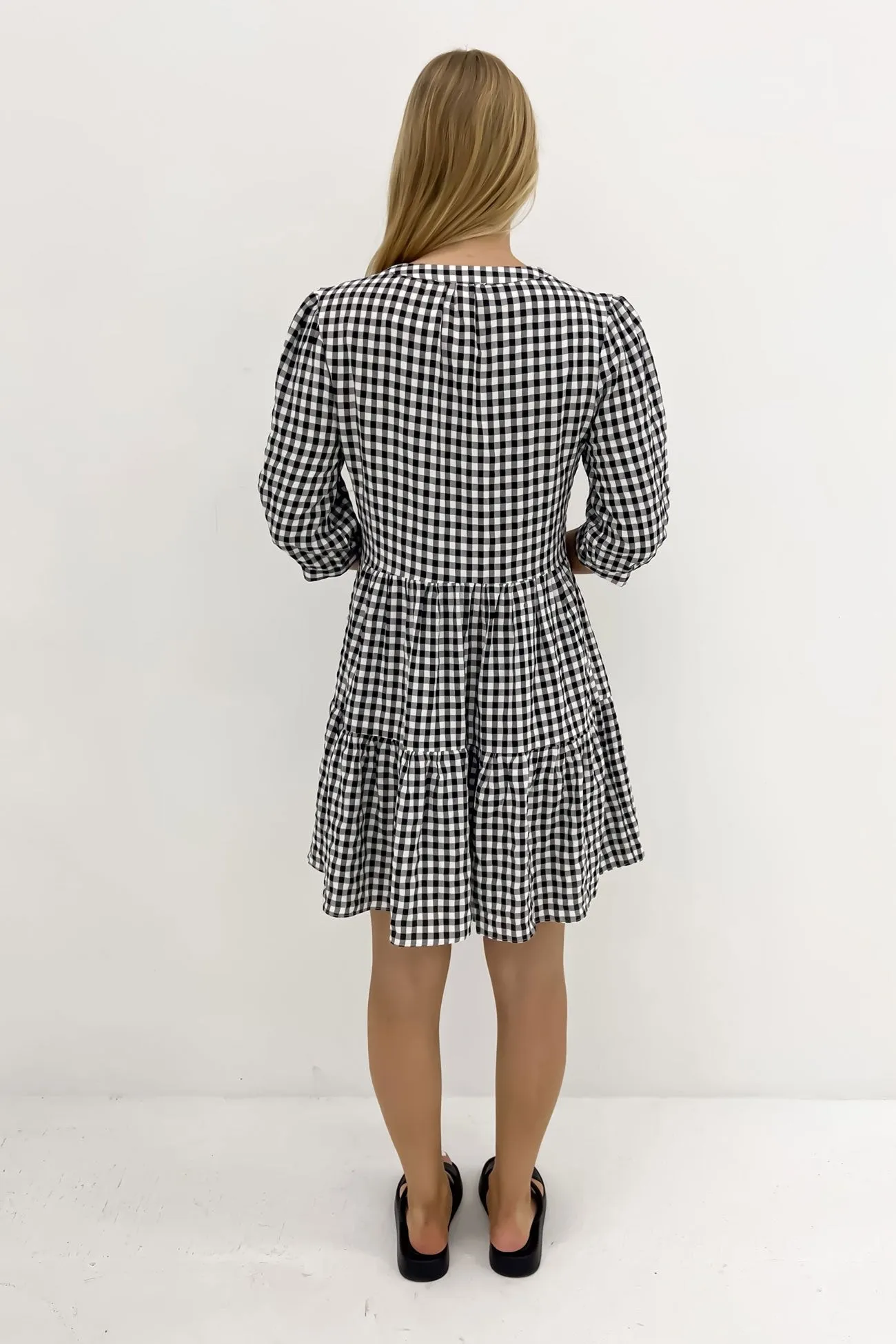 Night Vibes Mallory Mini Dress Black Gingham