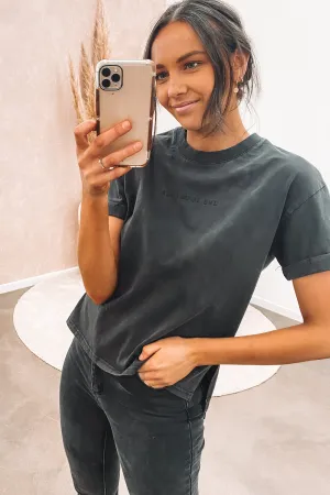 AAE Washed Tee Washed Black Light Layers Heavyweight Weave