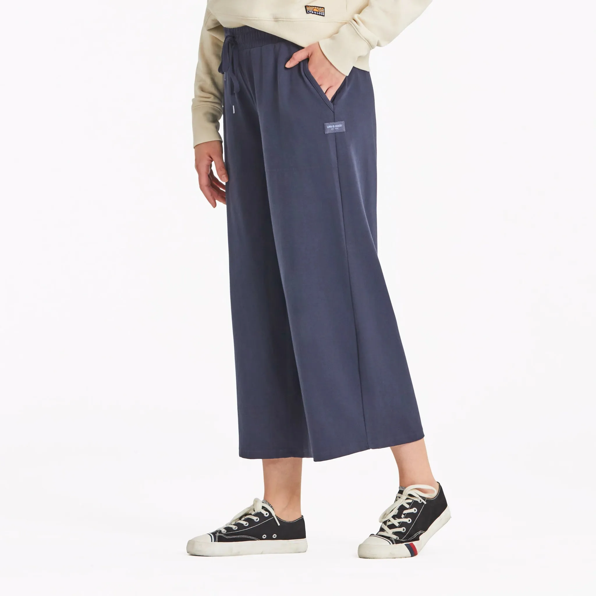 Cozy Essentials Women's Solid Crusher-FLEX Crop Pant