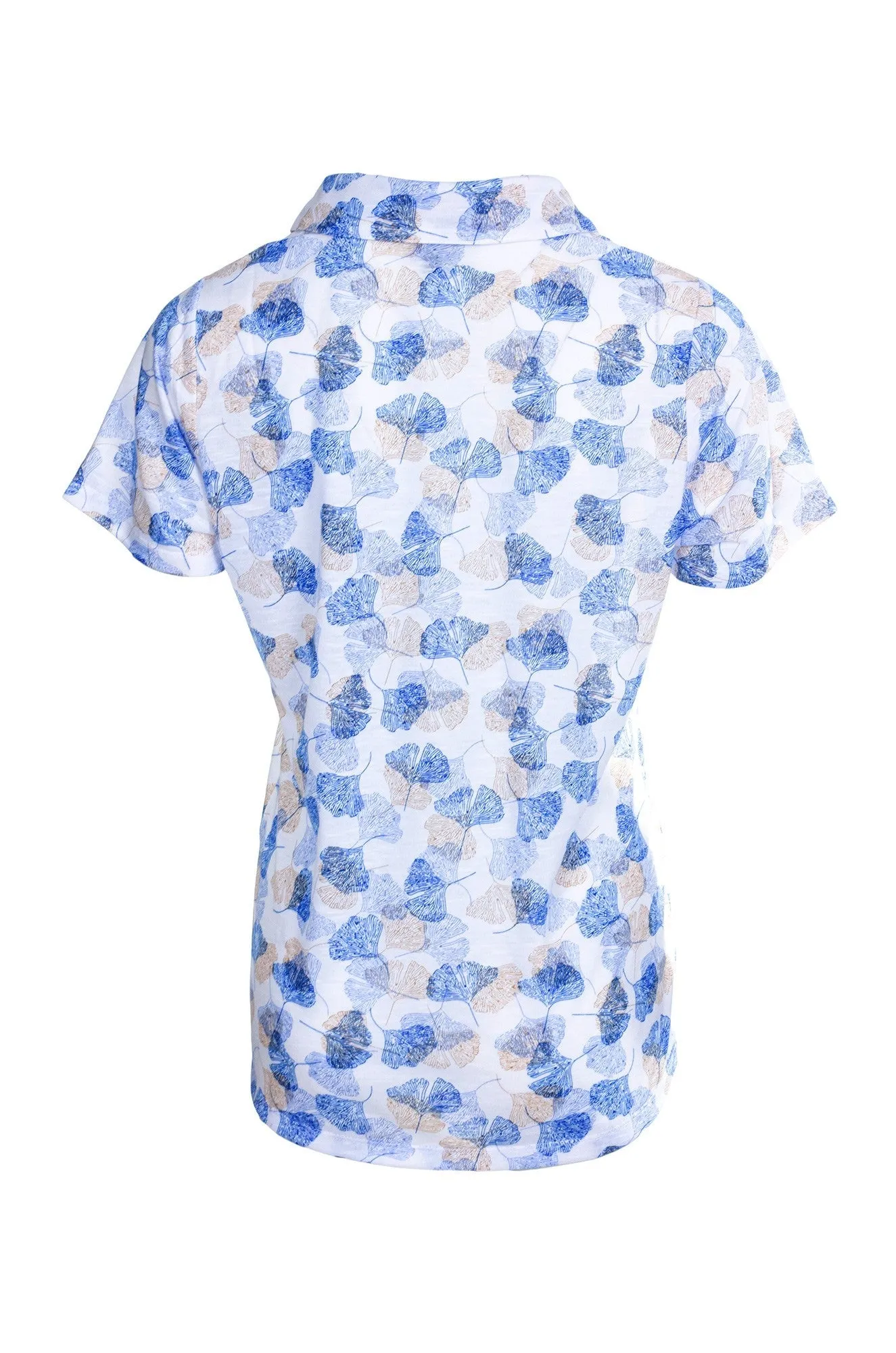 Cozy Sweatshirt Windproof Outer Layer Printed Poly Slub Top with collar | Marine Fan | 6744A1