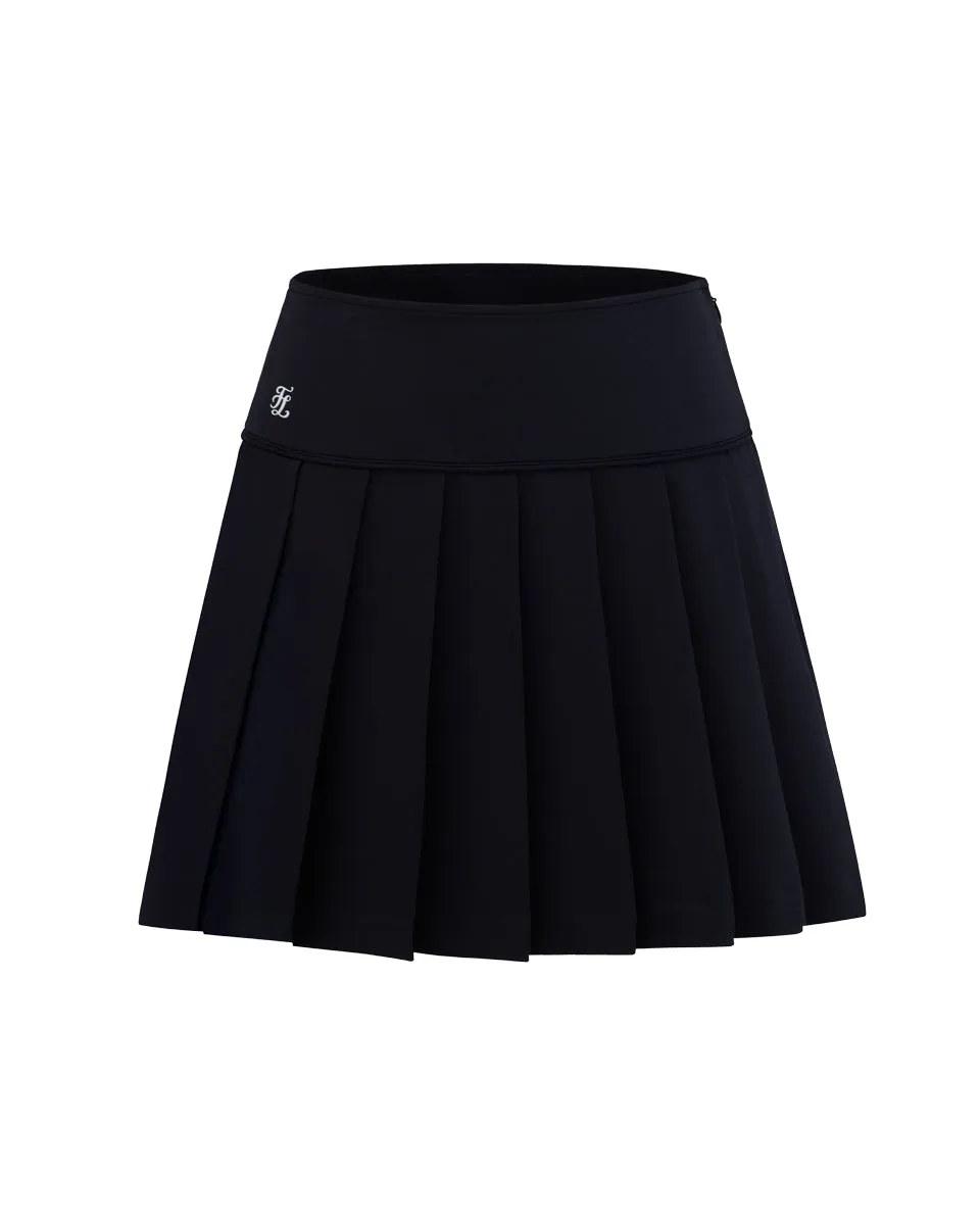 Machine wash safe Abrasion resistant Fair Liar Performance Pleated Skirt - Black