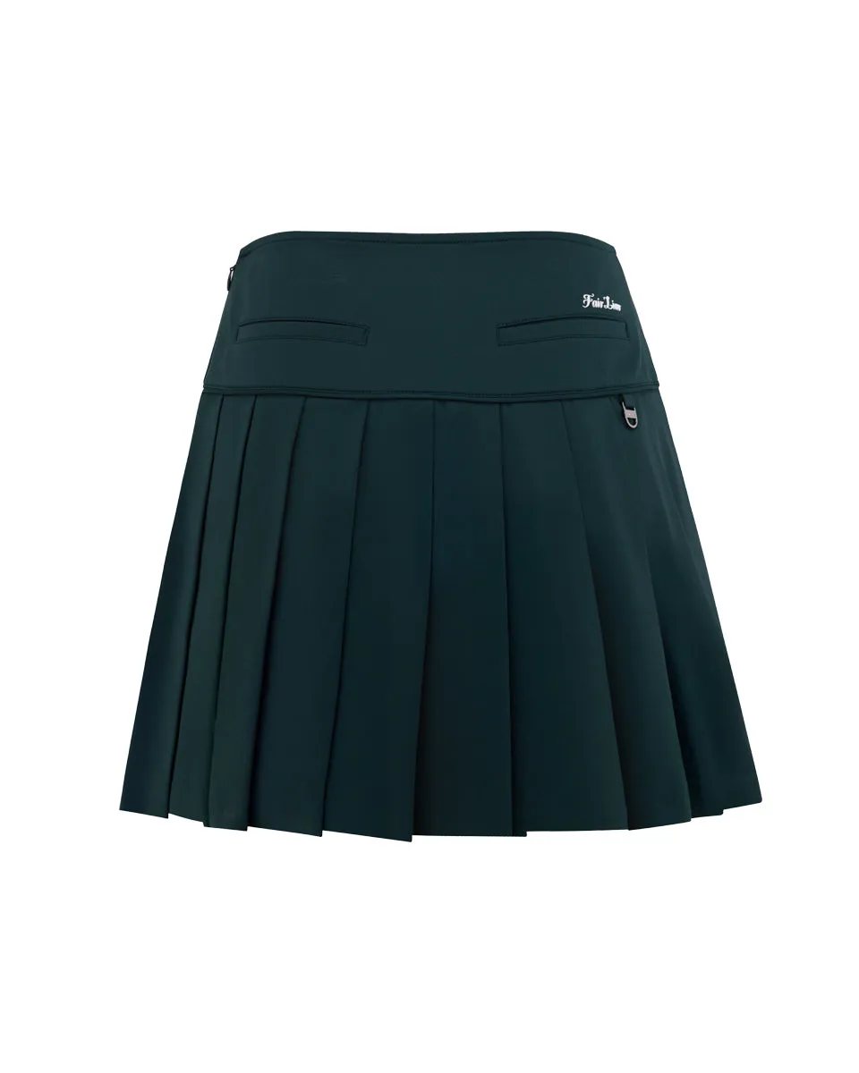 Fair Liar Performance Pleated Skirt - Dark green Soft Mood Edgy Look