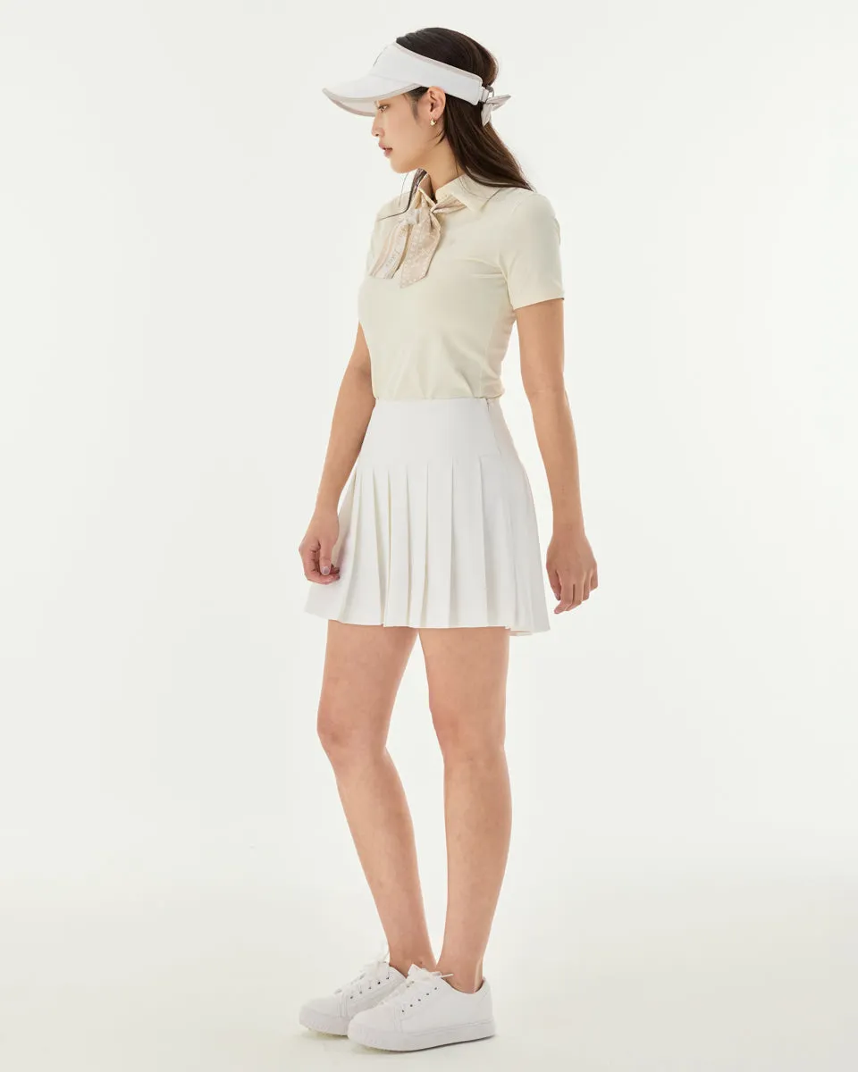 Fair Liar Performance Pleated Skirt - White Inverted Pleats