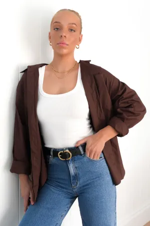 Flexible Cuff Design Faith Shirt Chocolate