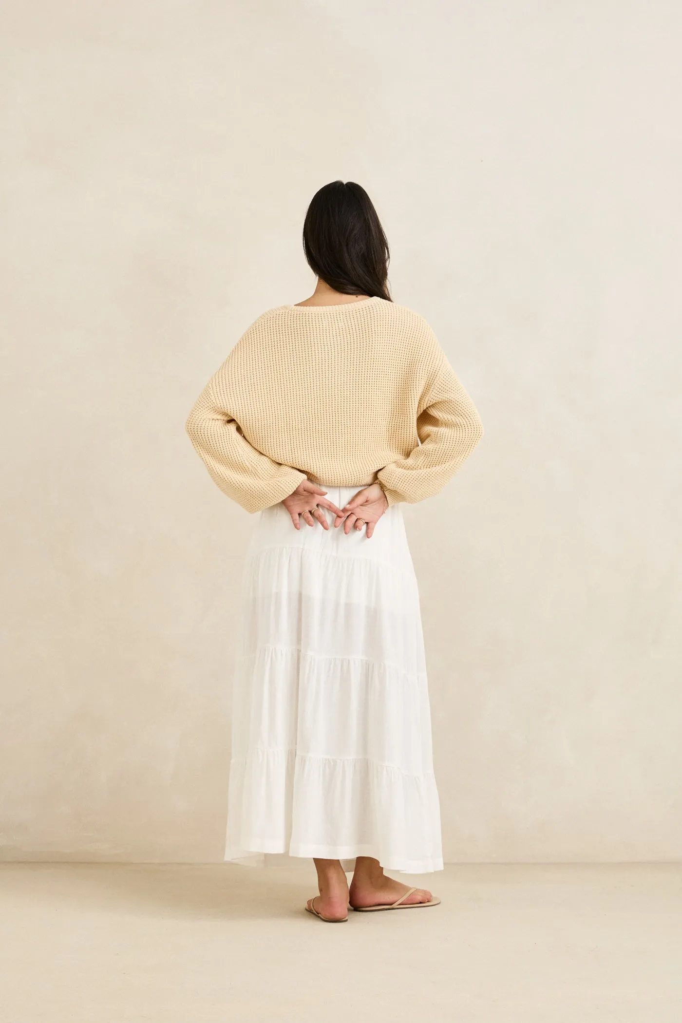 Classic Knit Jumper Butter Flexible Knit Construction Organic Cotton