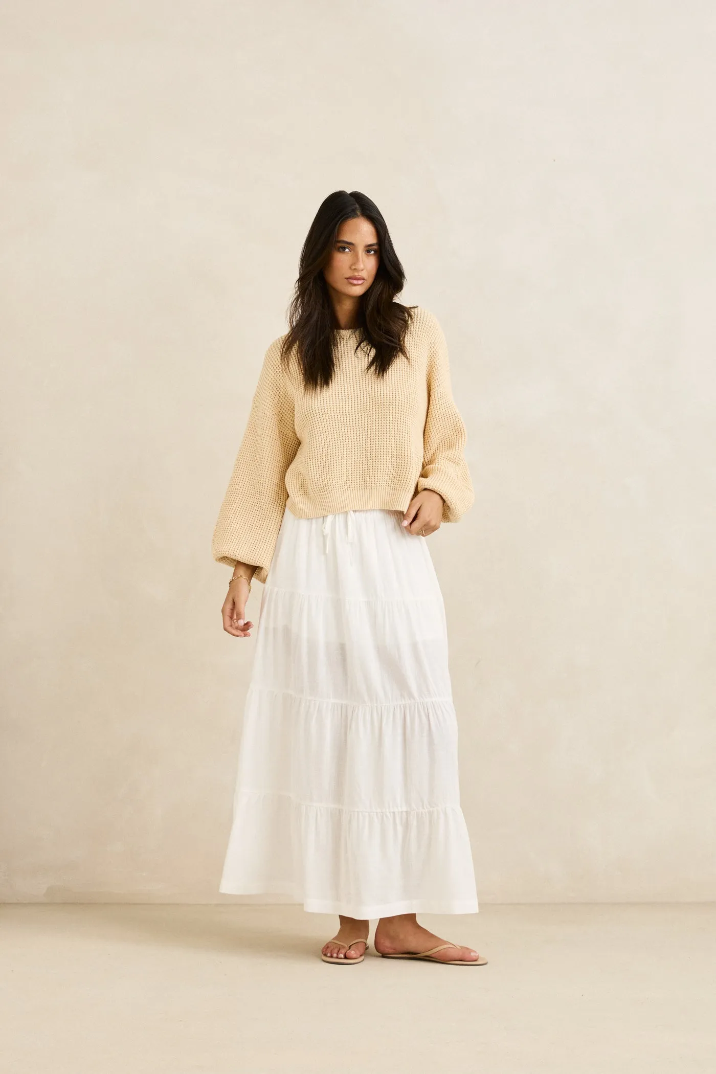 Indoor style Classic Knit Jumper Butter