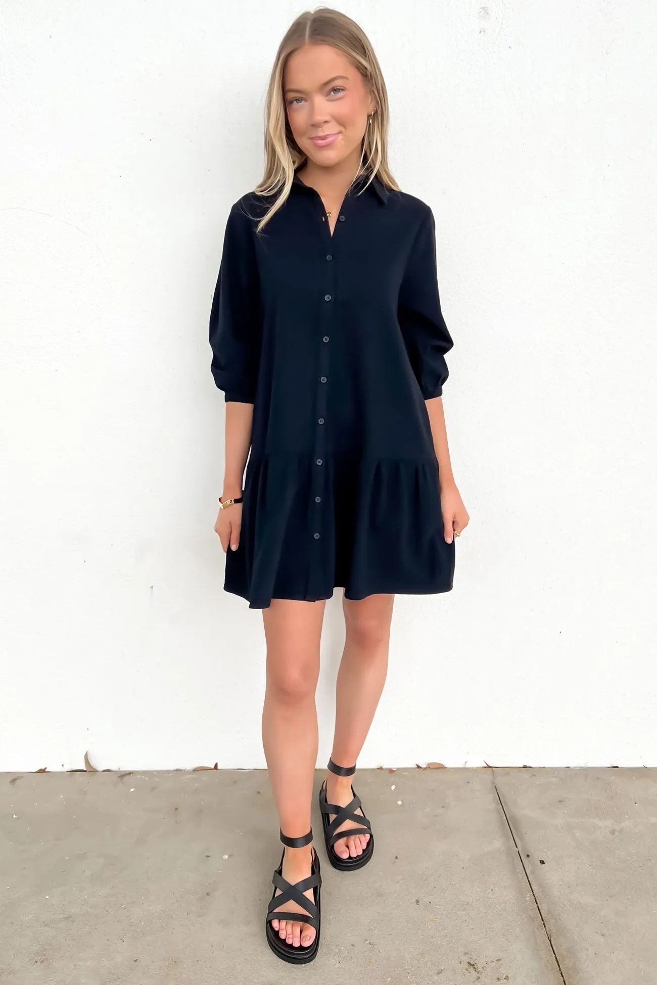 Thermal-Lined Daytime Look Weston Mini Dress Black