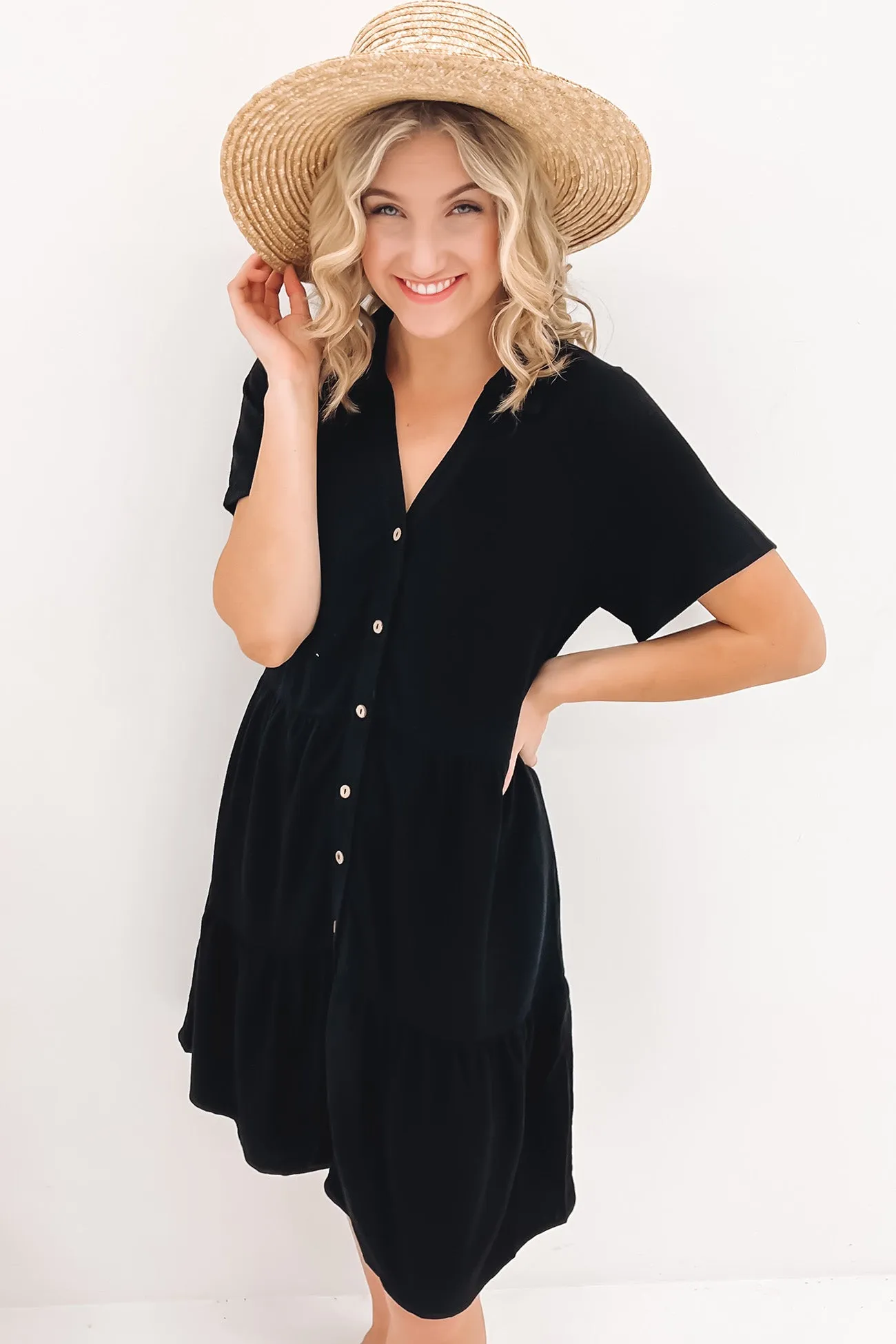 Little Paradise Mini Dress Black Smart and Elegant Relaxed Fit