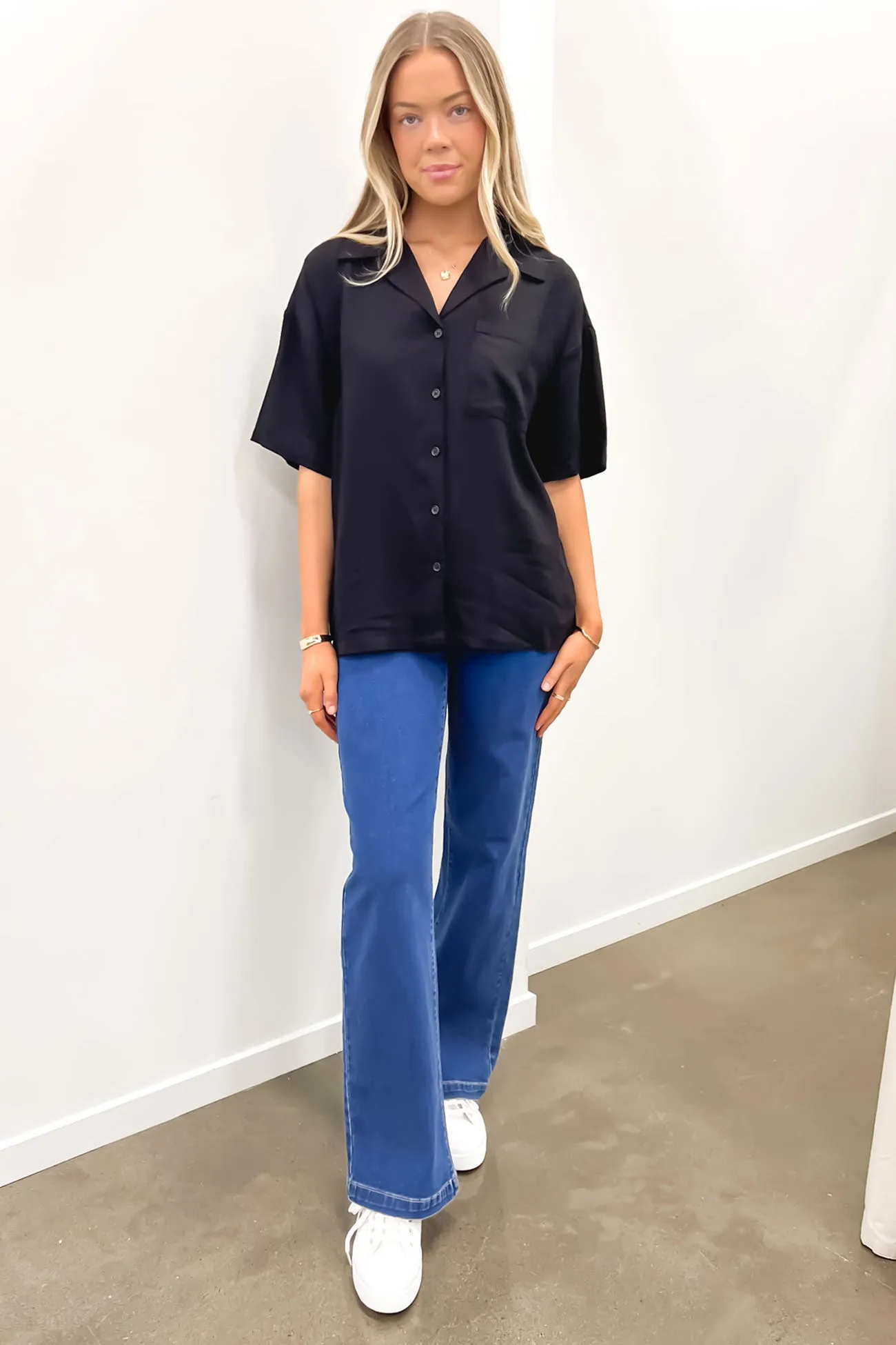 Luxe Linen Shirt Black Fade Resistant Dye