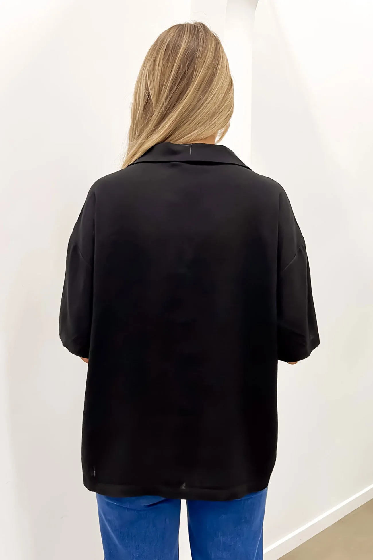 Flexible Design Luxe Linen Shirt Black