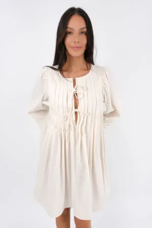 Clydette Long Sleeve Mini Dress Oatmeal Brunch Fit