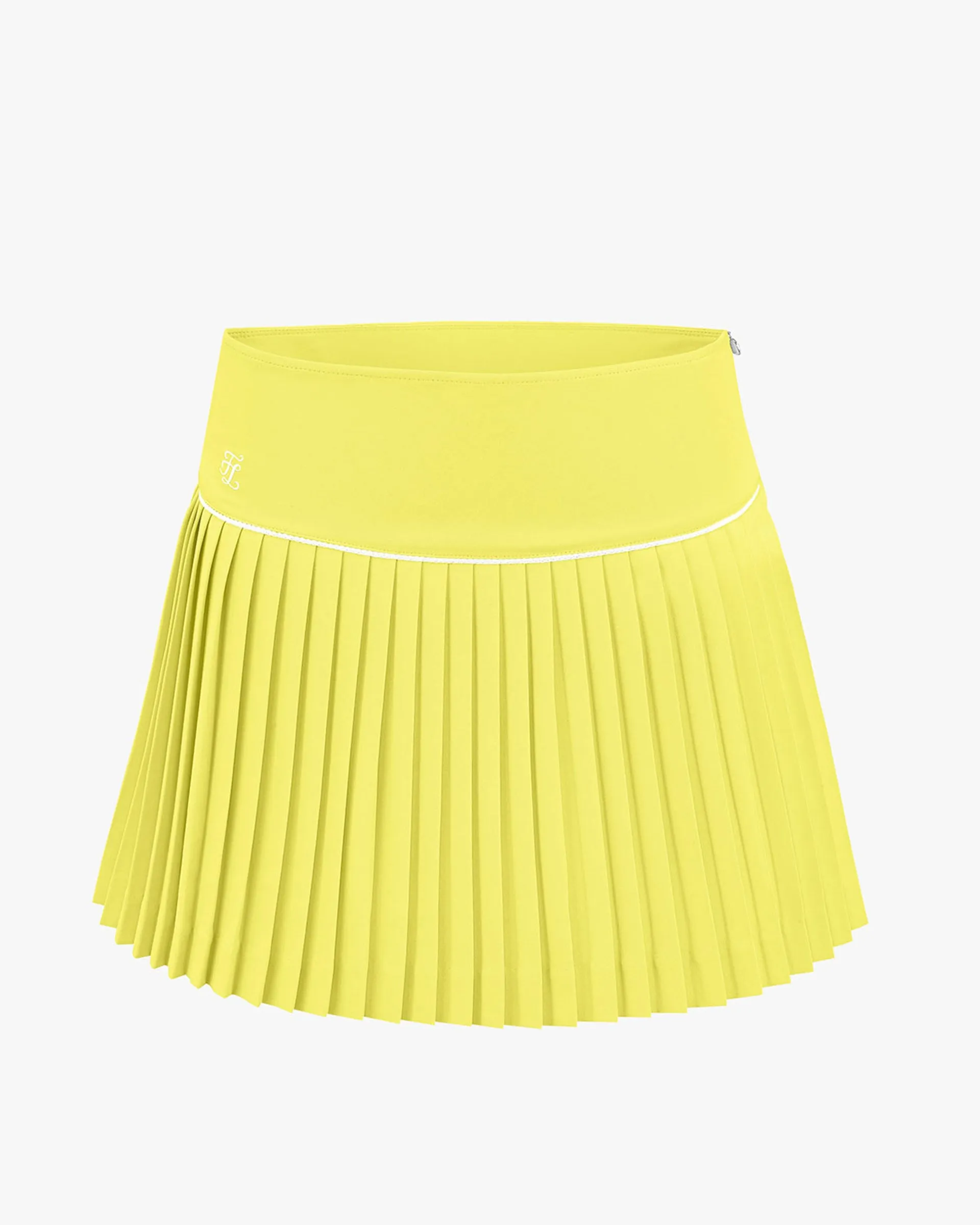 Contemporary Brand Matching Belt [FINAL SALE] Fair Liar Signature Flared Pleated Skirt - Yellow