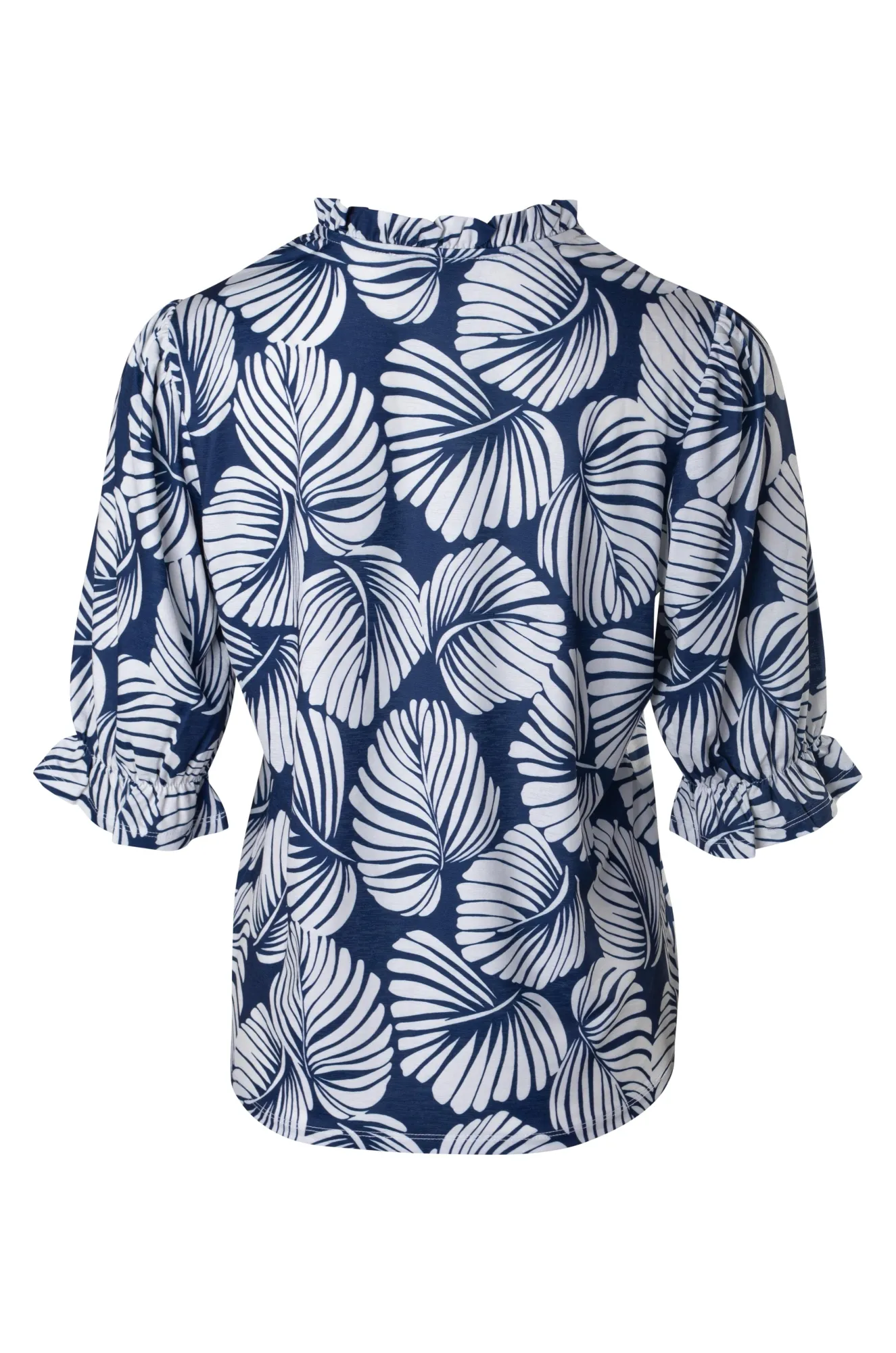 Fine Slinky Top | BLUE WHITE PALM | 7431A1 Sport Glow Soft Hoodie