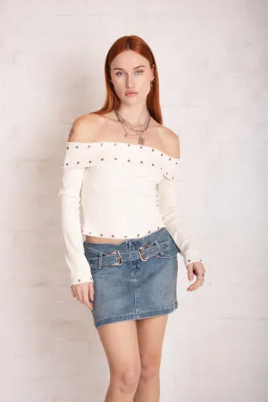 Cool Tone Bold Edge Cylinder Western Mini Skirt