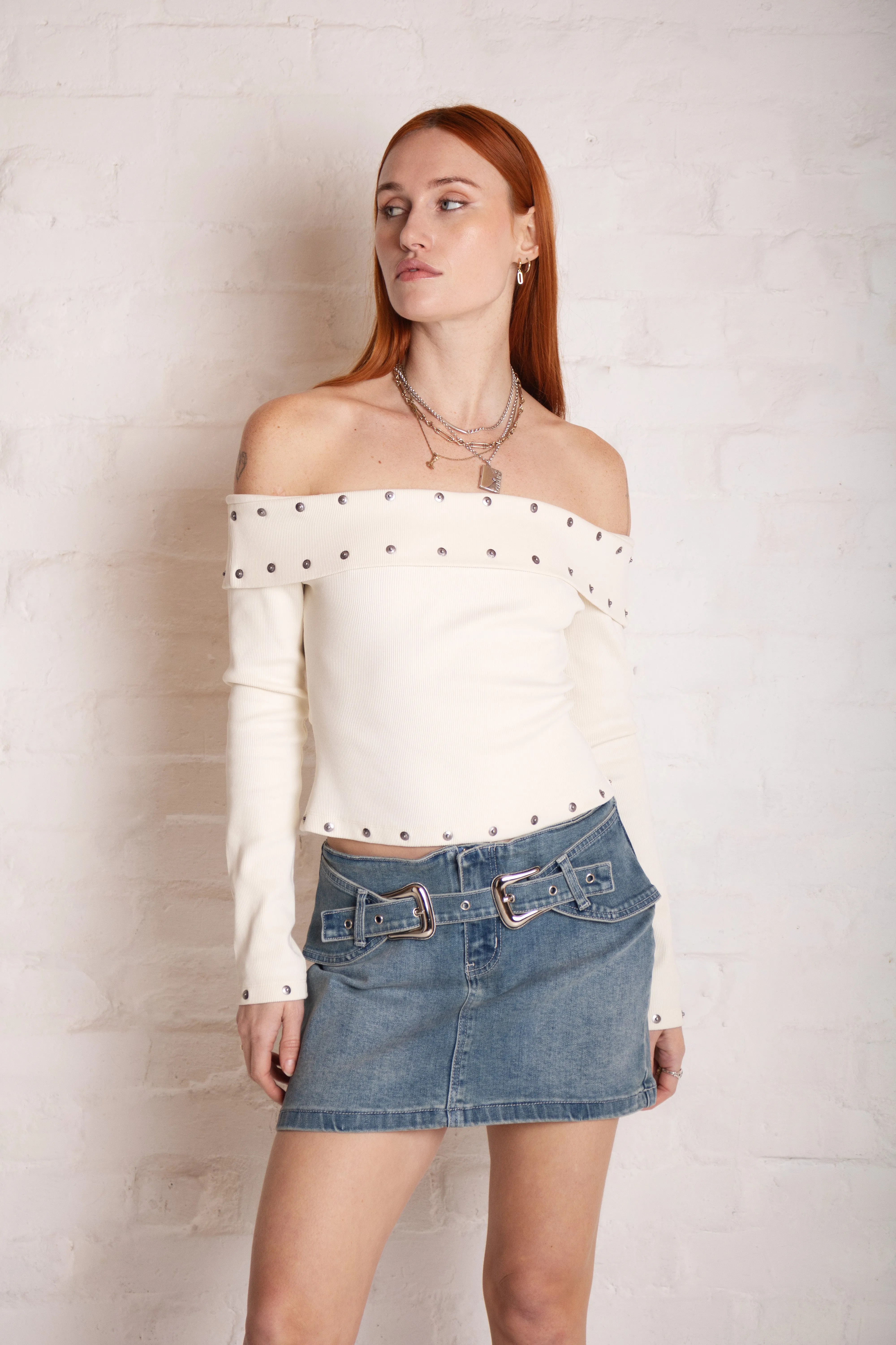 Stretchy Cylinder Western Mini Skirt