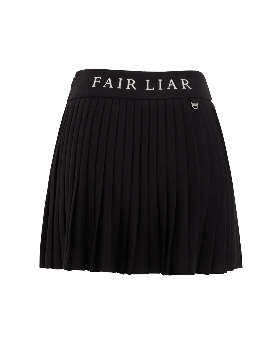 Everyday Essential Easy Combo Pique pleated skirt - Black