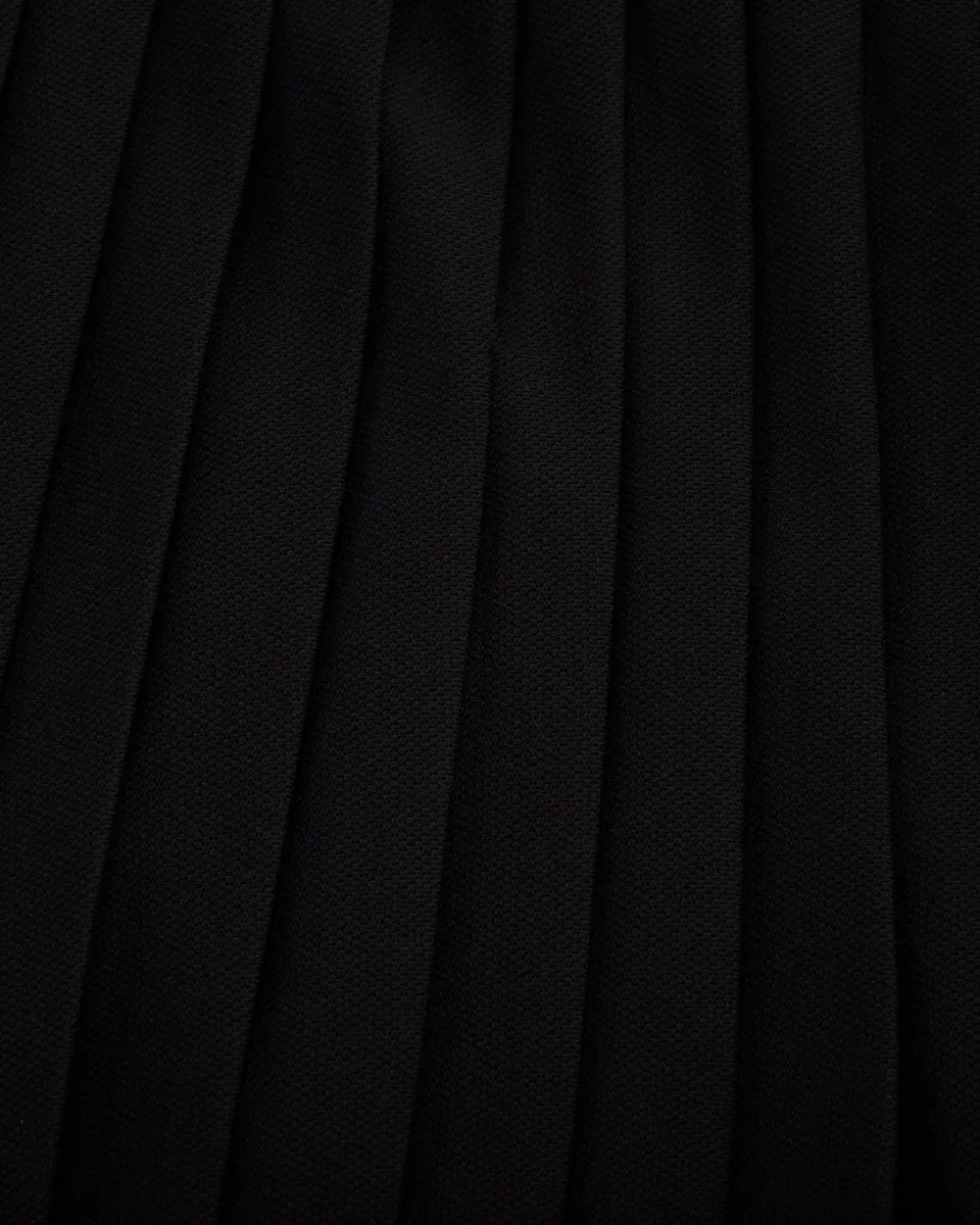 Pique pleated skirt - Black Fresh Detail Soft Movement